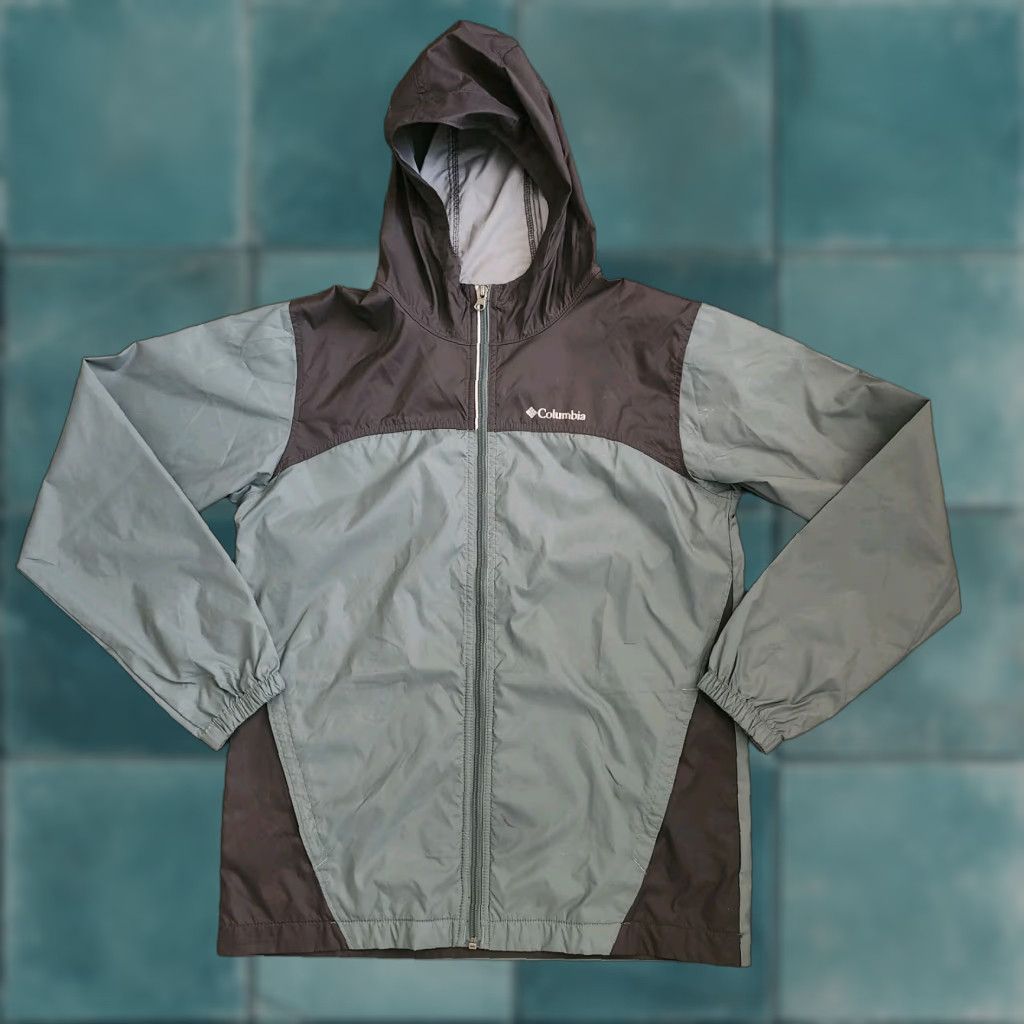 Vintage Columbia Windbreaker Jacket Gray Full Zip Hooded Lightweight Women's XL Outdoor Travel Casual Size XL / US 12-14 / IT 48-50 - 1 Thumbnail