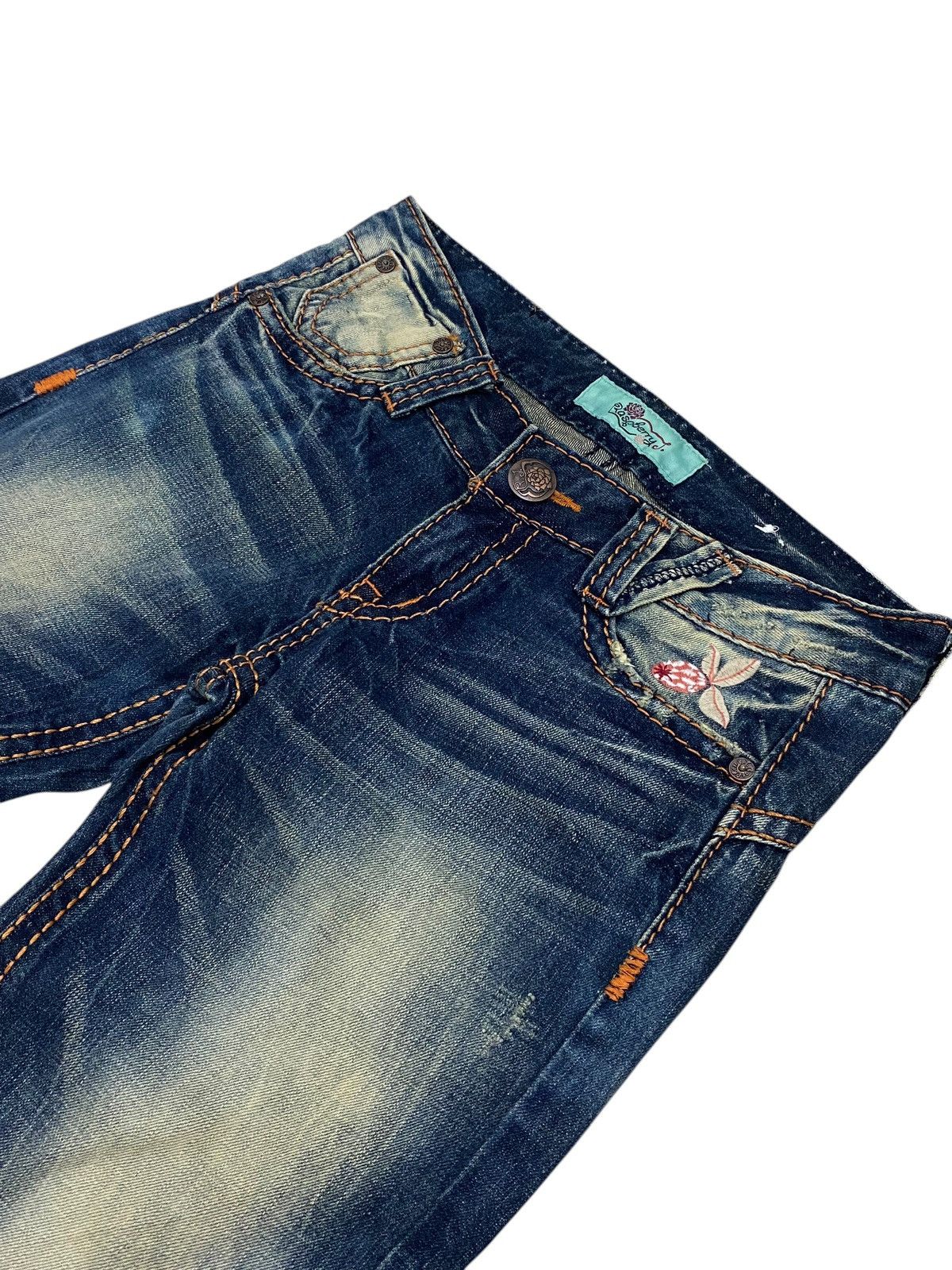GOSTAR DE FUGA Flare Roseberry Japan Mud Washed Whisker Honeycomb Embroider Size US 30 / EU 46 - 6 Thumbnail