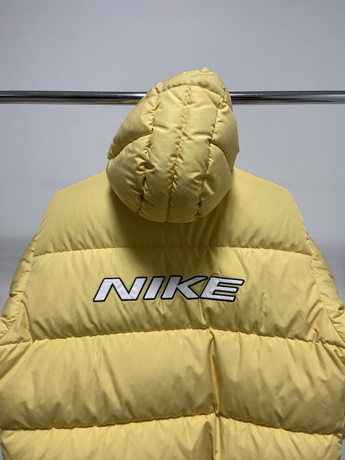 Nike × Vintage Nike Puffer Jacket Big spell out Logo Vintage Swoosh Hooded Size US S / EU 44-46 / 1 - 4 Thumbnail