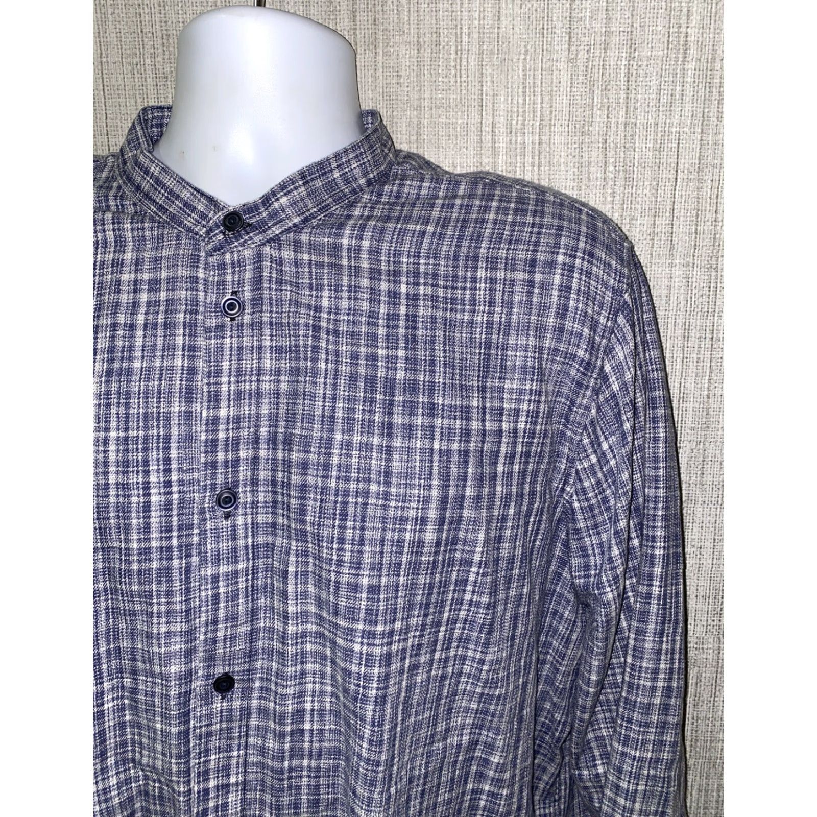 Armani Exchange Armini Exchange Mens Button-Up Shirt Long Sleeve Blue White 2XL Collared Casual Colorful Check Size US XXL / EU 58 / 5 - 2 Thumbnail