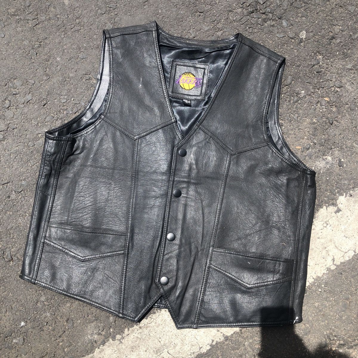 Leather × NBA RARE VEST LAKERS LEATHER Size US XL / EU 56 / 4 - 2 Thumbnail