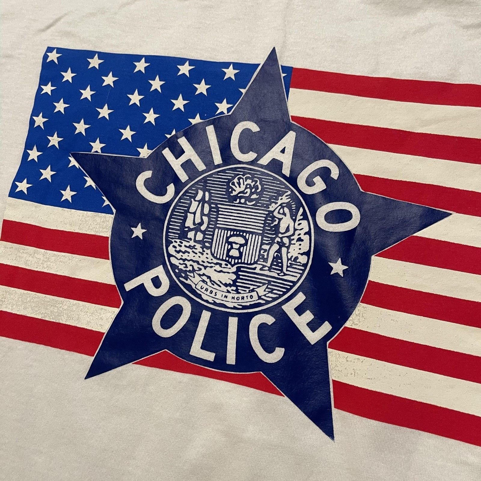 Vintage Vtg Chicago Police Shirt XL American Flag Graphic Made USA Size US XL / EU 56 / 4 - 3 Thumbnail