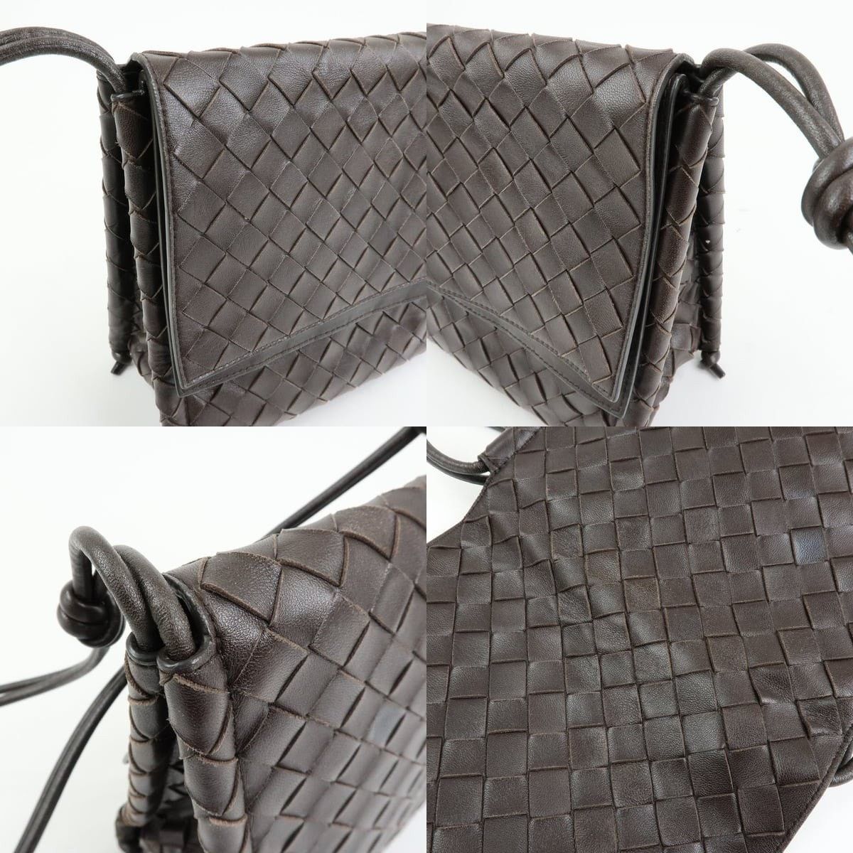Bottega Veneta Bottega Veneta Intrecciato Lambskin Crossbody Bag Brown Size ONE SIZE - 6 Thumbnail