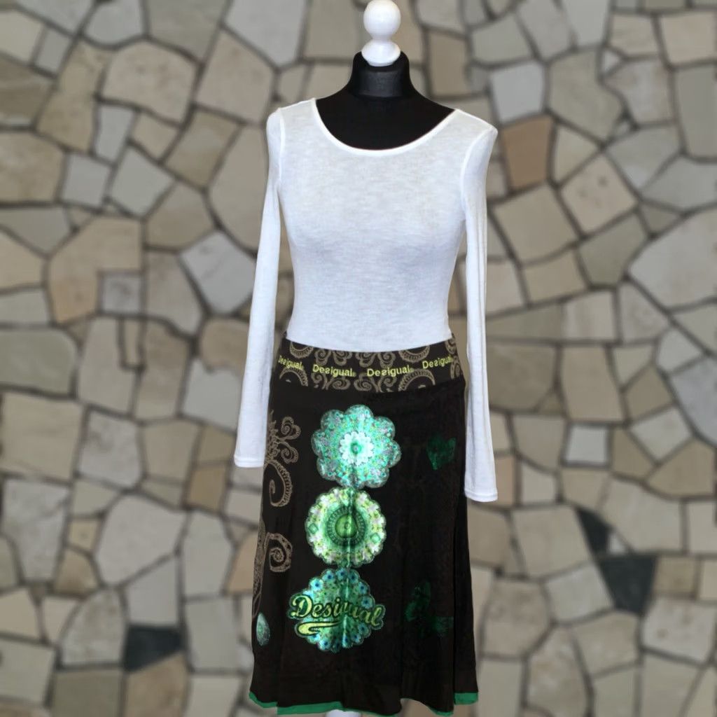 Desigual Desigual womens multicoloured midi Skirt Adult M Size 28" / US 6 / IT 42 - 1 Thumbnail