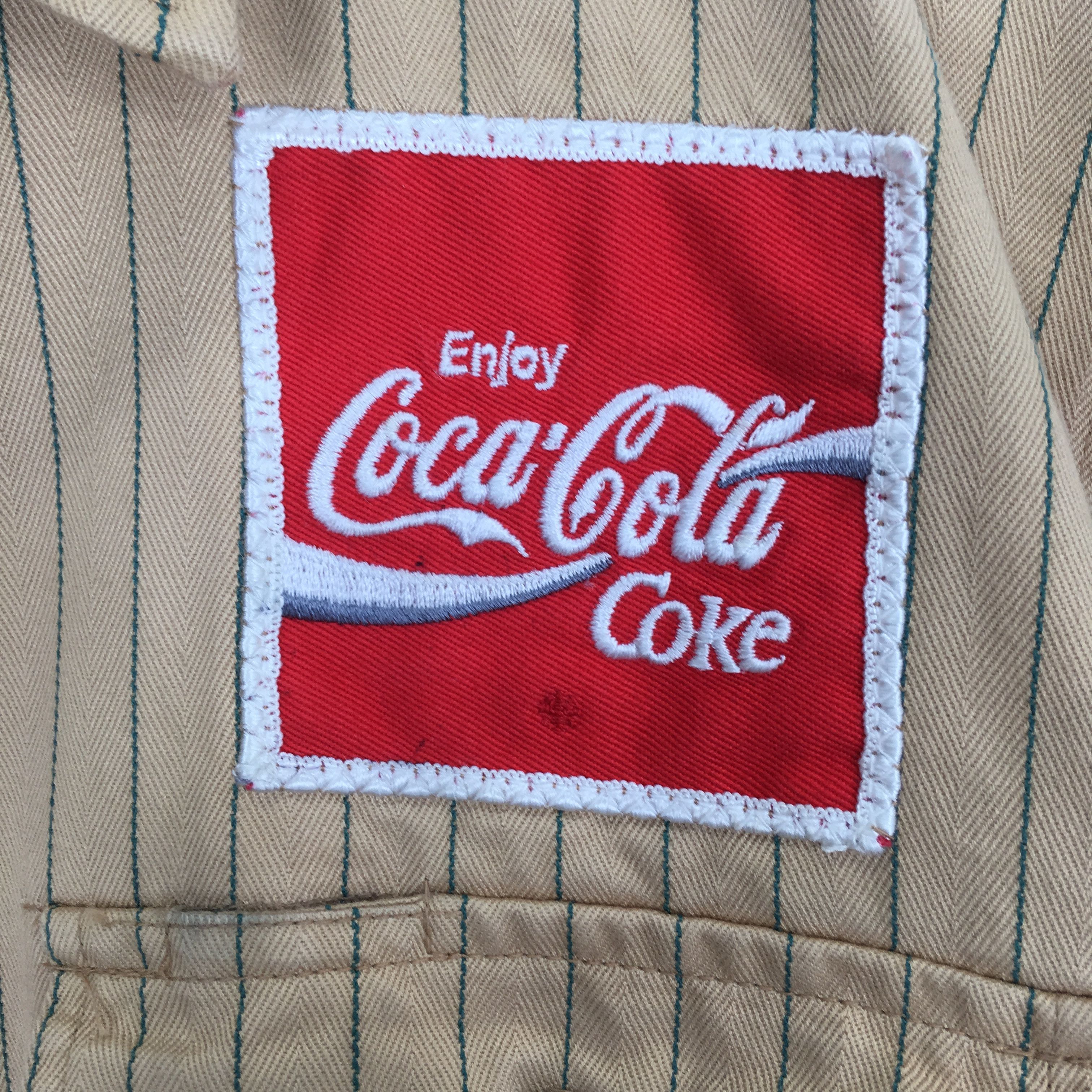 Coca Cola × Vintage Vintage 80s Coca Cola Worker Hickory Button Down Shirt Size US M / EU 48-50 / 2 - 6 Thumbnail