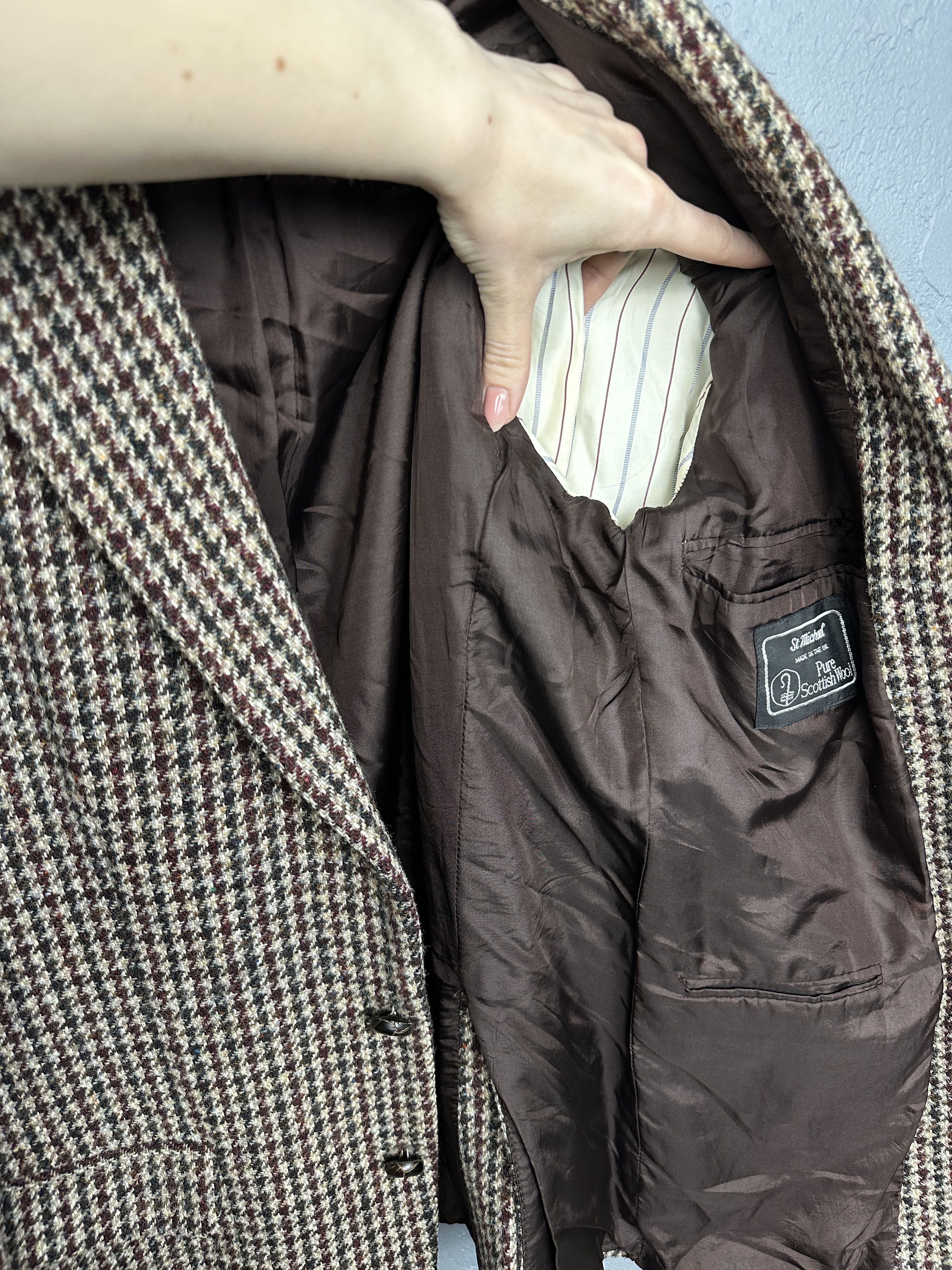 Harris Tweed Harris Tweed St Michael Vintage Mens Wool Blazer Jacket Size 38R - 6 Thumbnail