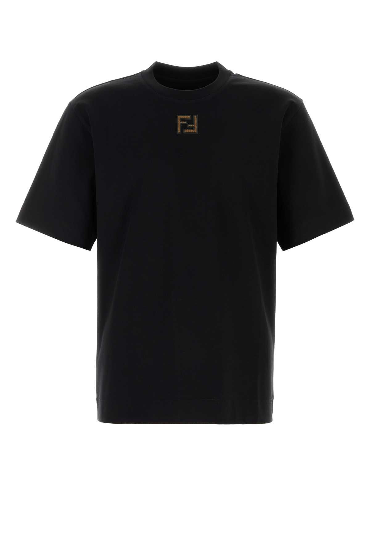 Fendi Black Cotton T-Shirt Size US S / EU 44-46 / 1 - 1 Thumbnail