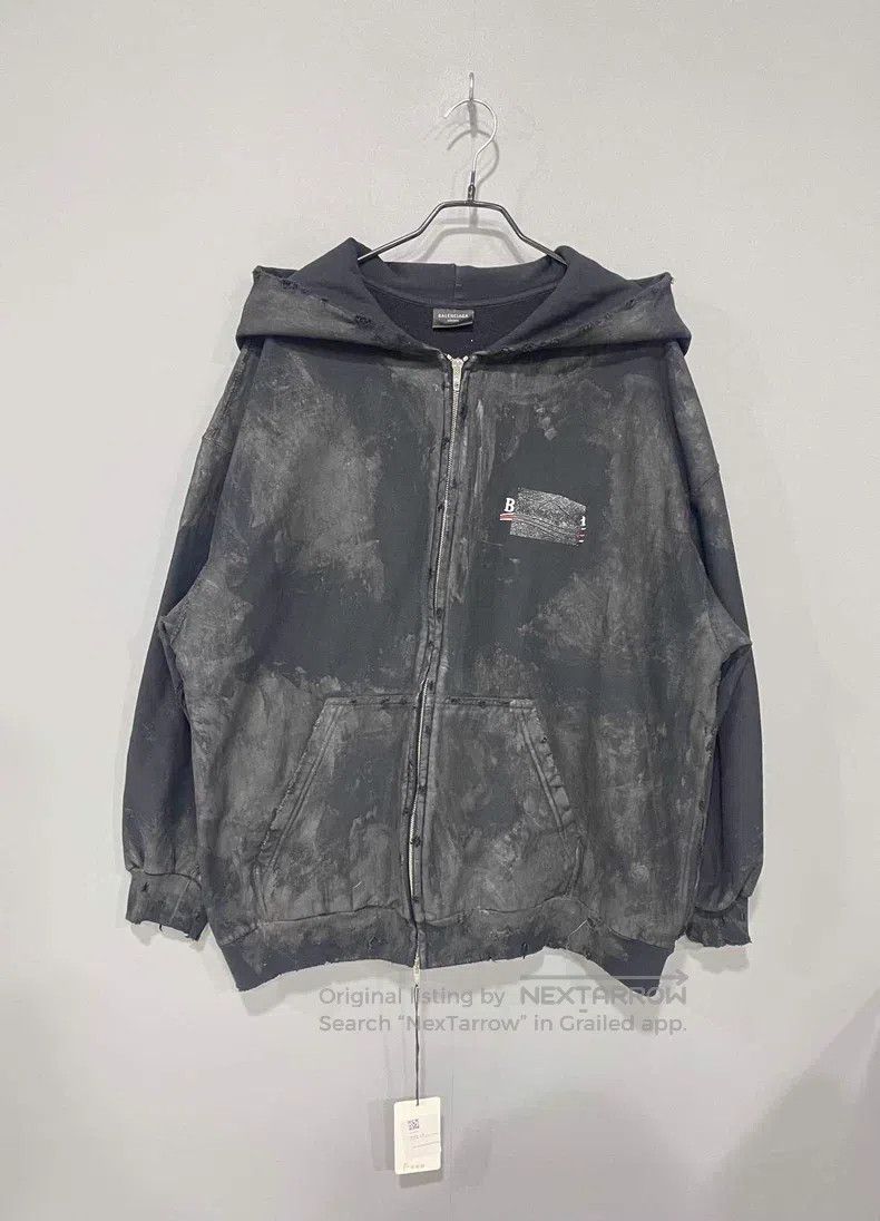 Balenciaga Balenciaga Cola logo mud-dyed distressed jacket with tape Size US L / EU 52-54 / 3 - 1 Thumbnail