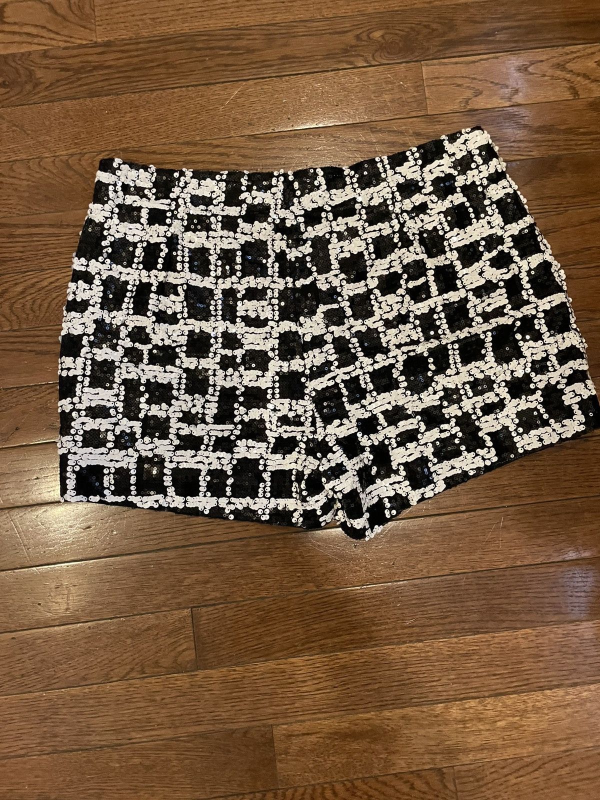 Other Ark & Co white & black denim checkered print shorts Size 32" / US 10 / IT 46 - 6 Thumbnail