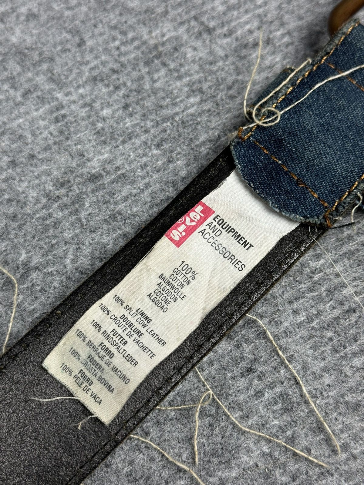 Genuine Leather × Levi's Levis Leather Distressed Denim Belt Size 32 - 7 Thumbnail