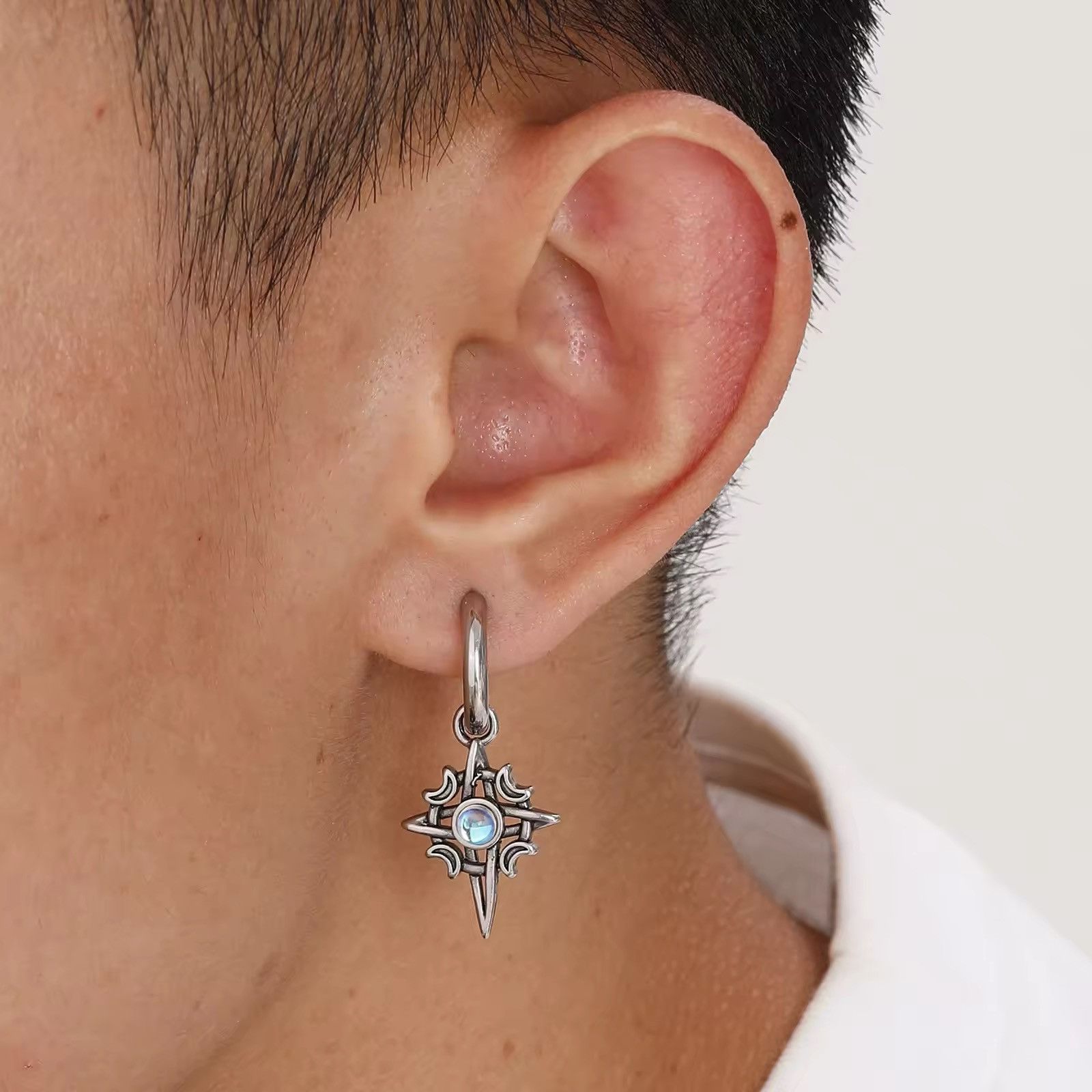 Other Moonstone Steel Hoop Earrings Size ONE SIZE - 2 Thumbnail
