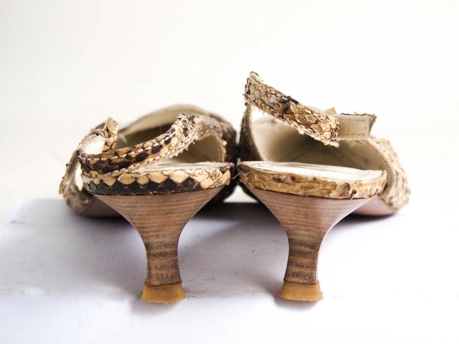 Tod's Tod's Slingback Sandals Beige Suede Python Womens US 9 EU 39 Size US 9 / IT 39 - 7 Thumbnail