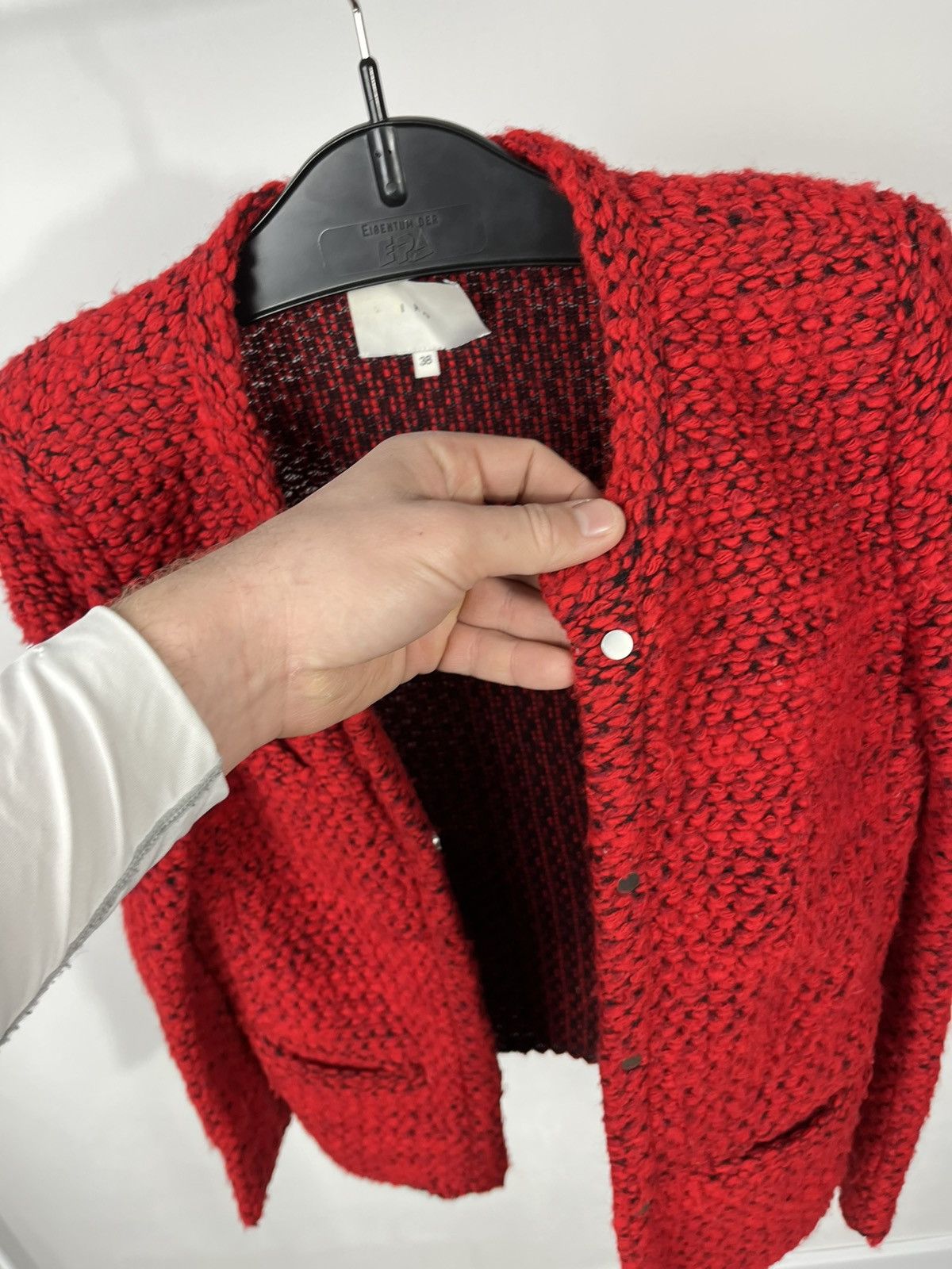 Iro IRO Red Knit Jacket Womens Size 38 Textured Wool Blend Size S / US 4 / IT 40 - 8 Thumbnail