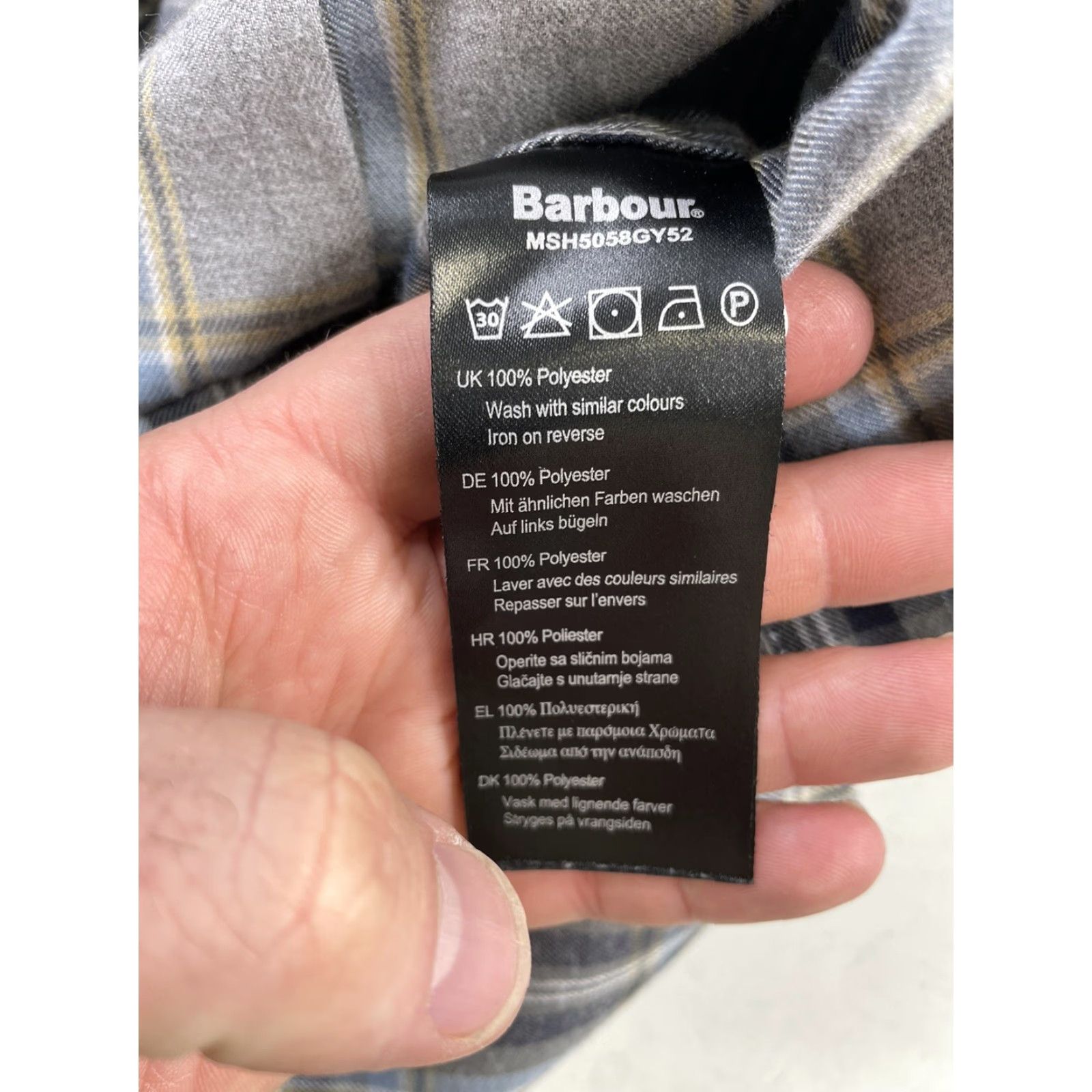 Barbour VINTAGE Barbour Shirt Mens M Blue Gray Check Regular Button-Up Size US M / EU 48-50 / 2 - 5 Thumbnail
