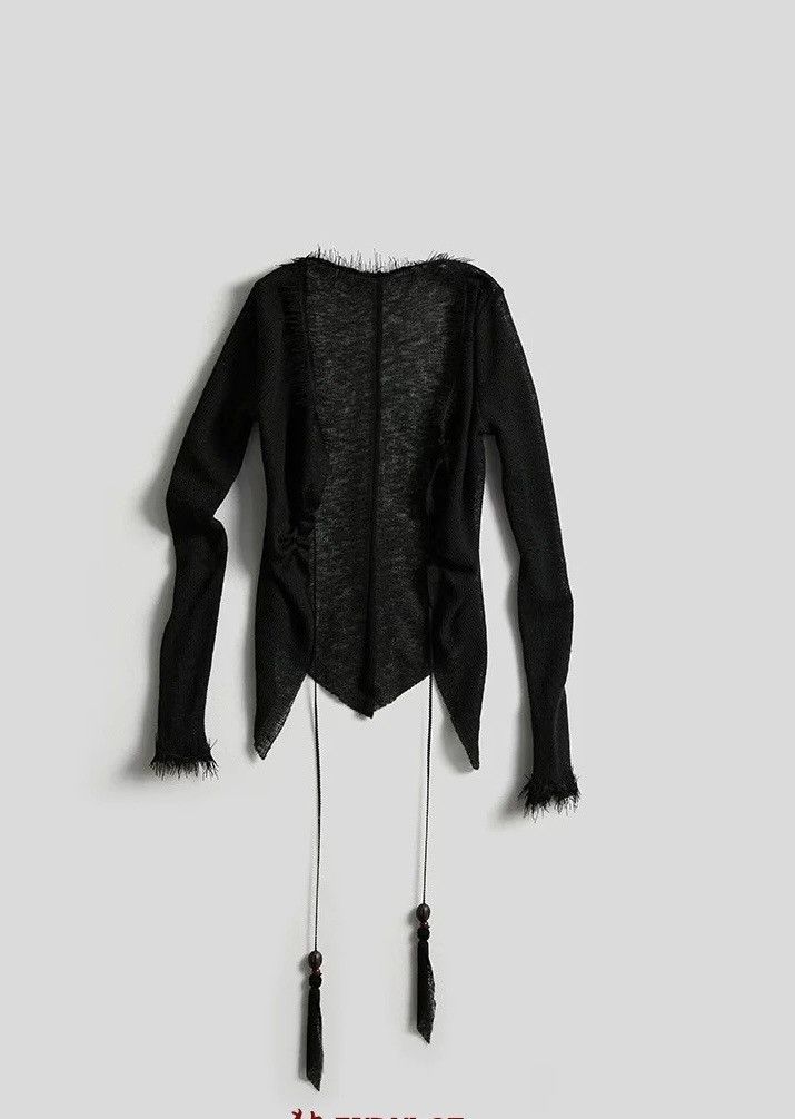 Other Sheer Black Tie Cardigan Size L / US 10 / IT 46 - 6 Thumbnail