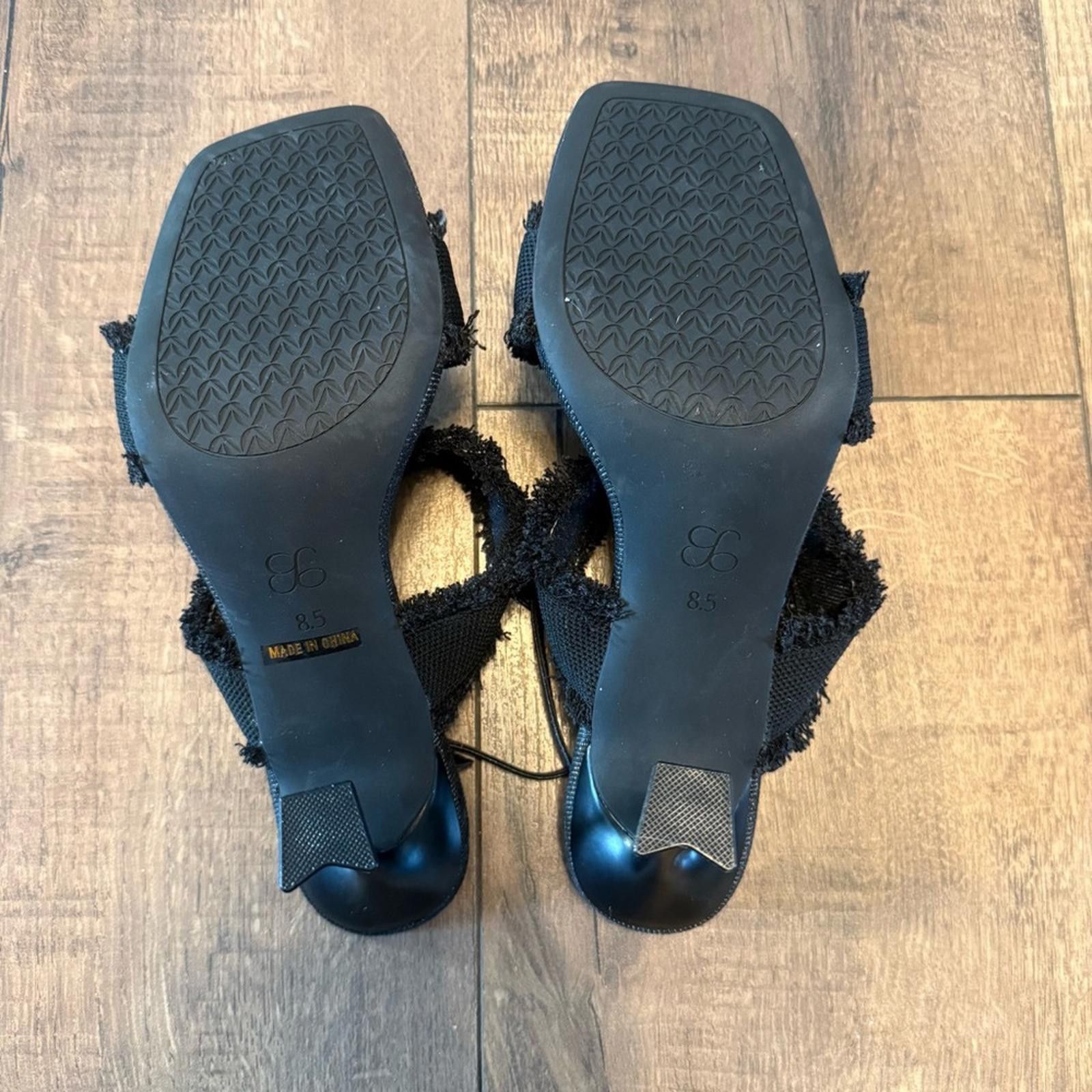 Other Cosy Island Black Denim Square Toe Heels Size US 8.5 / IT 38.5 - 6 Thumbnail