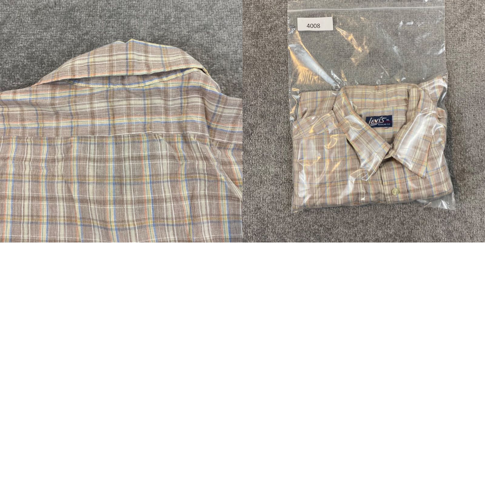 Levi's VINTAGE LEVI'S Shirt Mens XL Blue Brown Plaid Button Up Western Top USA Made S/S Size US XL / EU 56 / 4 - 8 Thumbnail