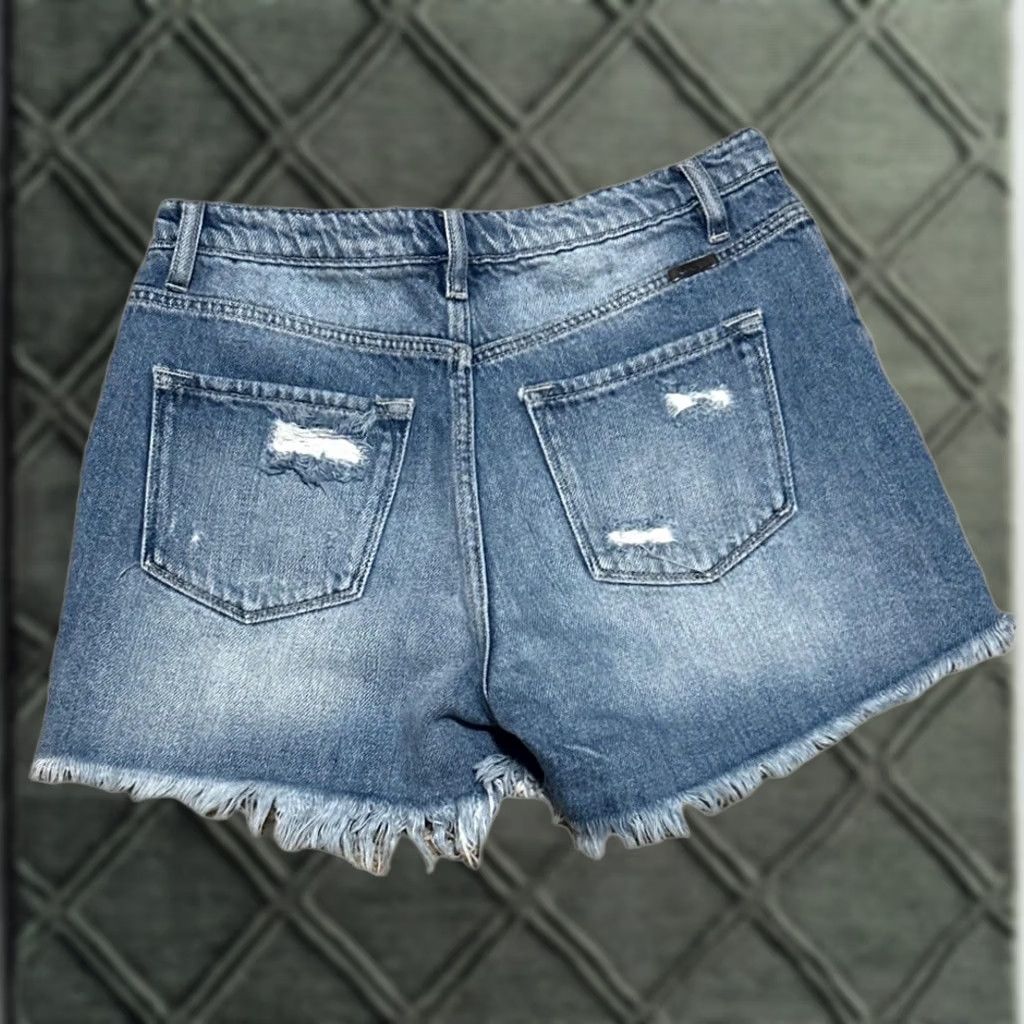 Vintage KanCan Jeans Shorts 28x3 Denim Warm Blue 5-Pocket Belt Loops High Rise 3 Inseam Juniors Women Vintage: No Size 28" / US 6 / IT 42 - 1 Thumbnail
