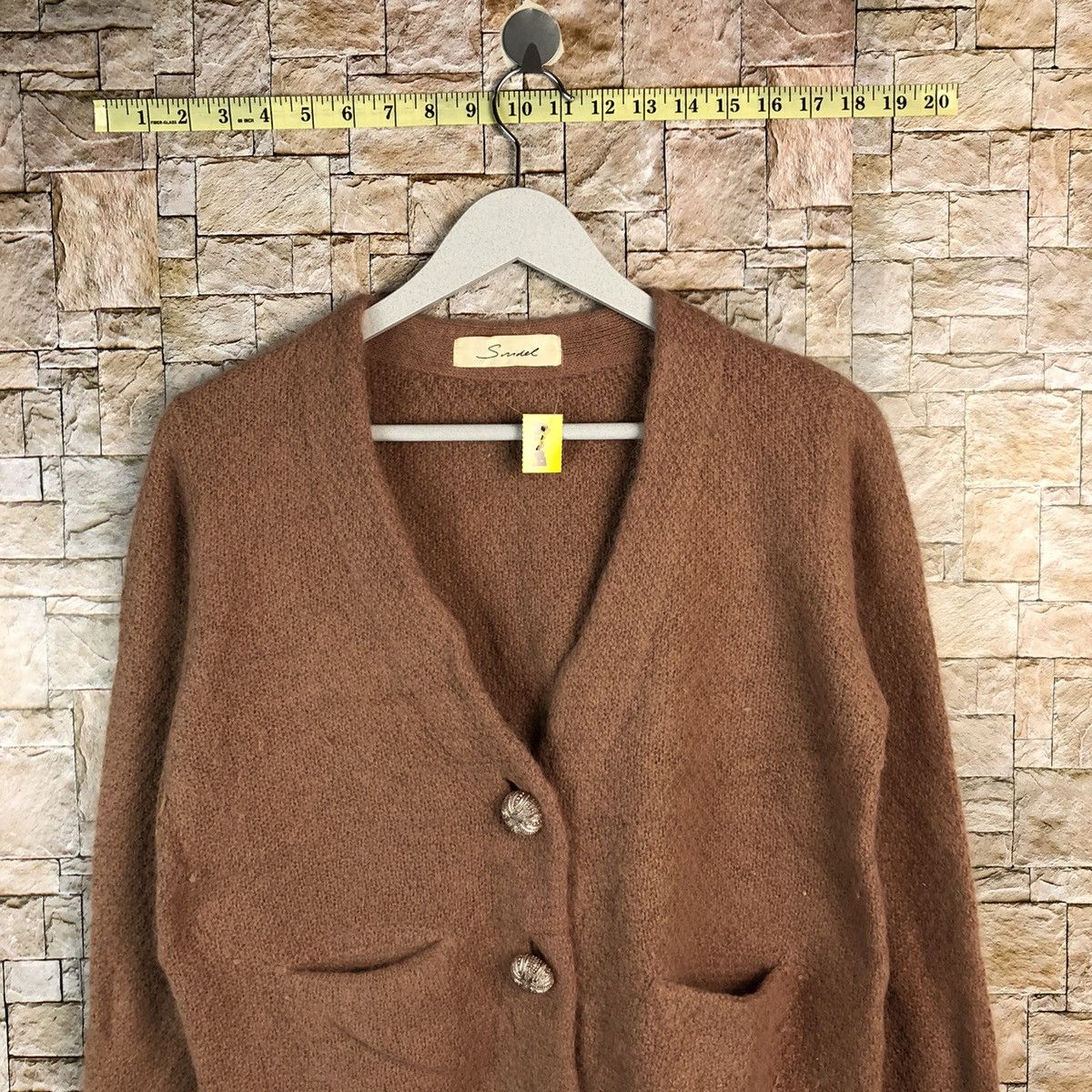 Japanese Brand Smidel Brown mohair fur Cardigan Knitwear #A1209 Size US S / EU 44-46 / 1 - 2 Thumbnail