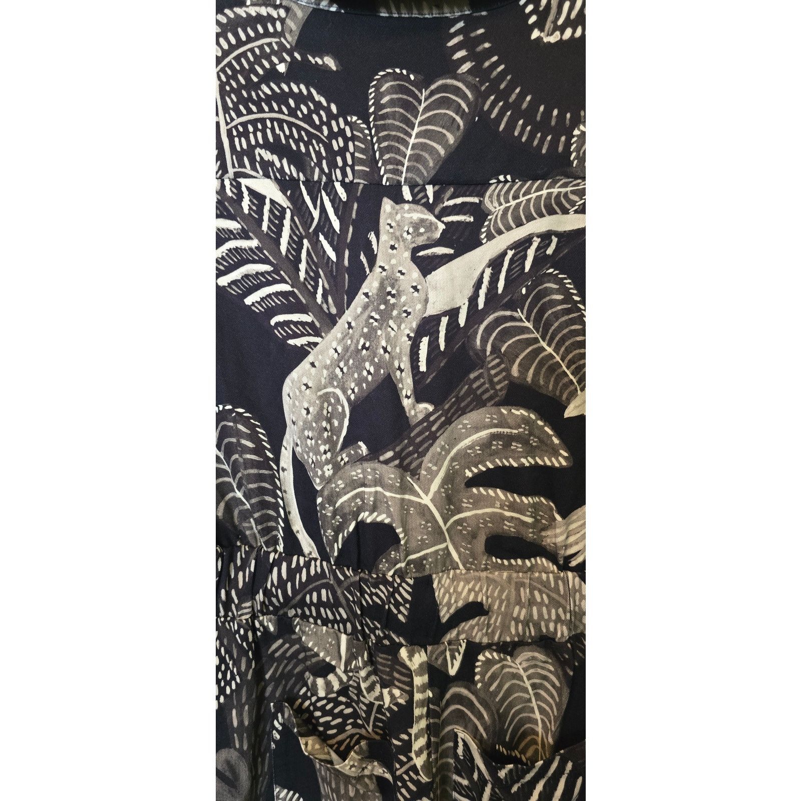 Anthropologie × Farm Rio New Tropical Print Jumpsuit Coverall Elastic Waist Small Size 28" / US 6 / IT 42 - 5 Thumbnail