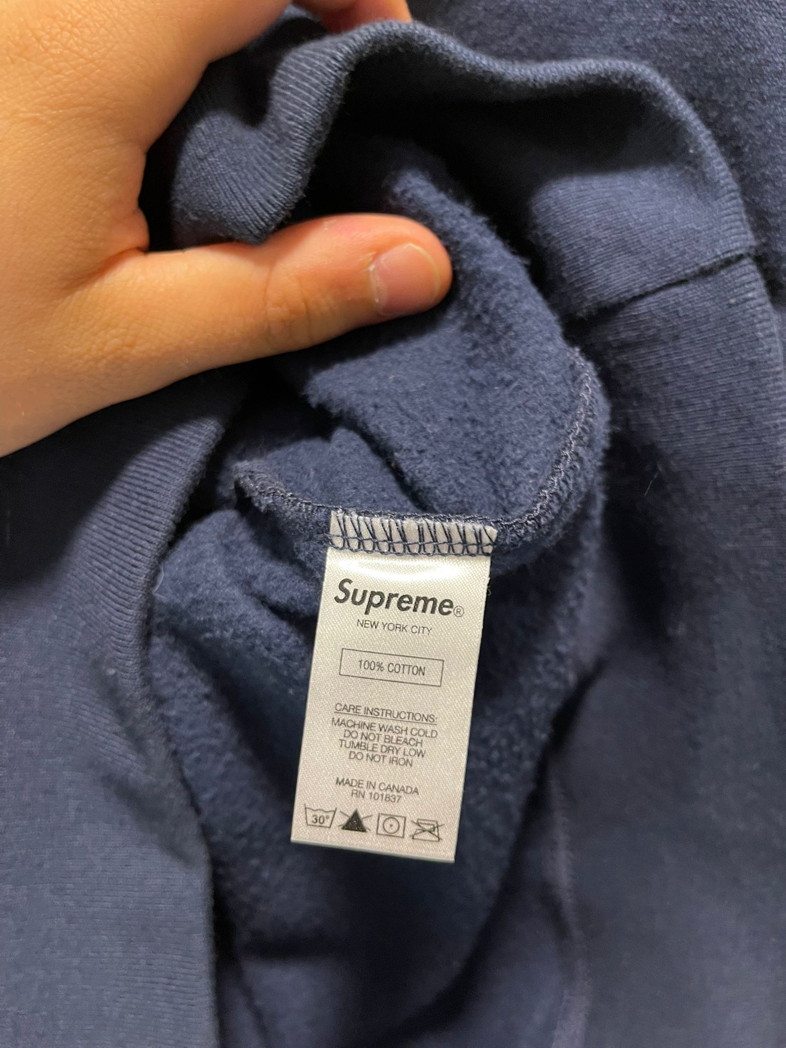 Supreme Supreme Crewneck Longsleeve Navy Size US XL / EU 56 / 4 - 6 Thumbnail