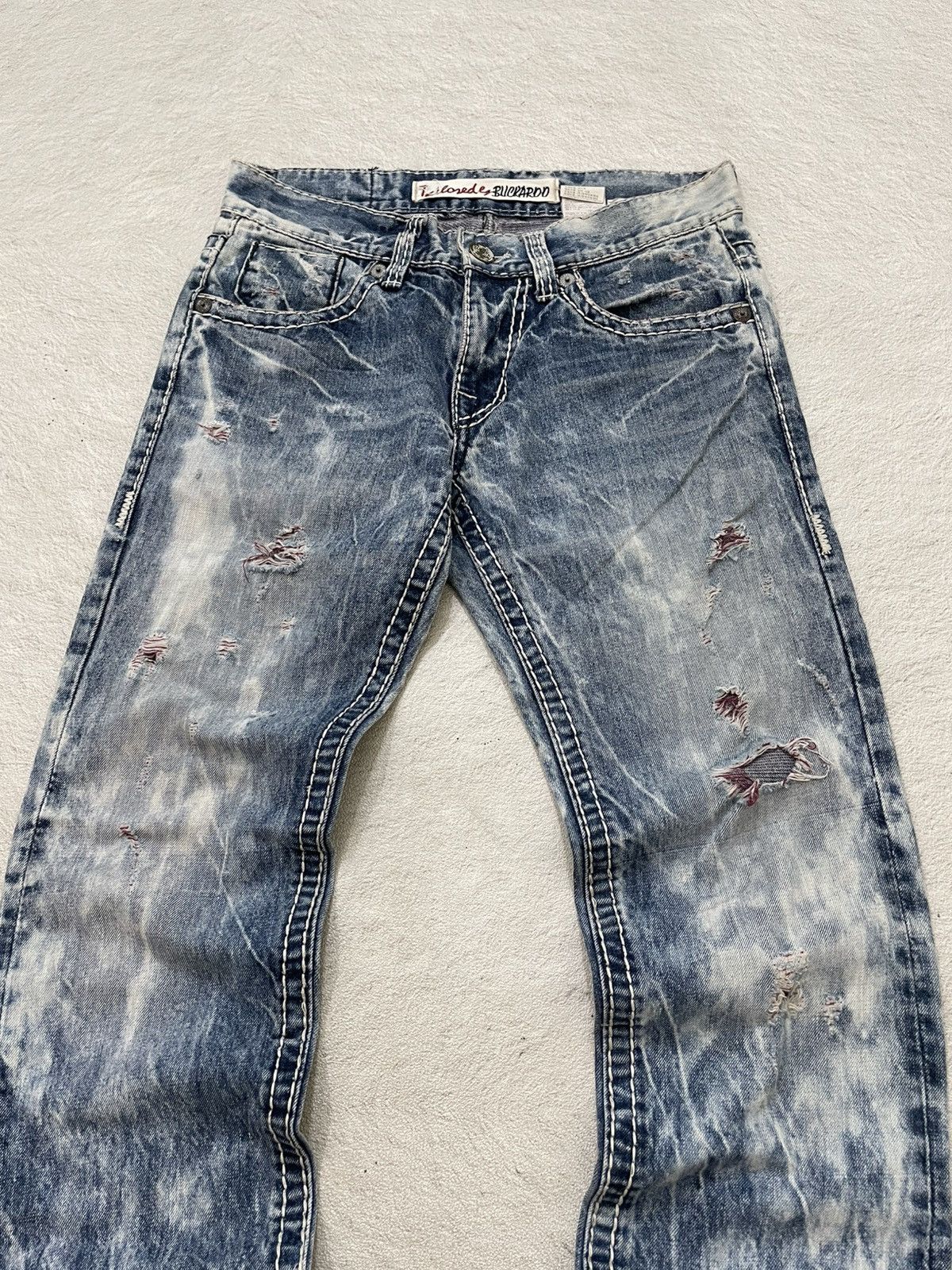 If Six Was Nine 2000s Buckaro Acid Wash Denim Ripped Jeans Distressed Lgb If Size US 31 - 2 Thumbnail
