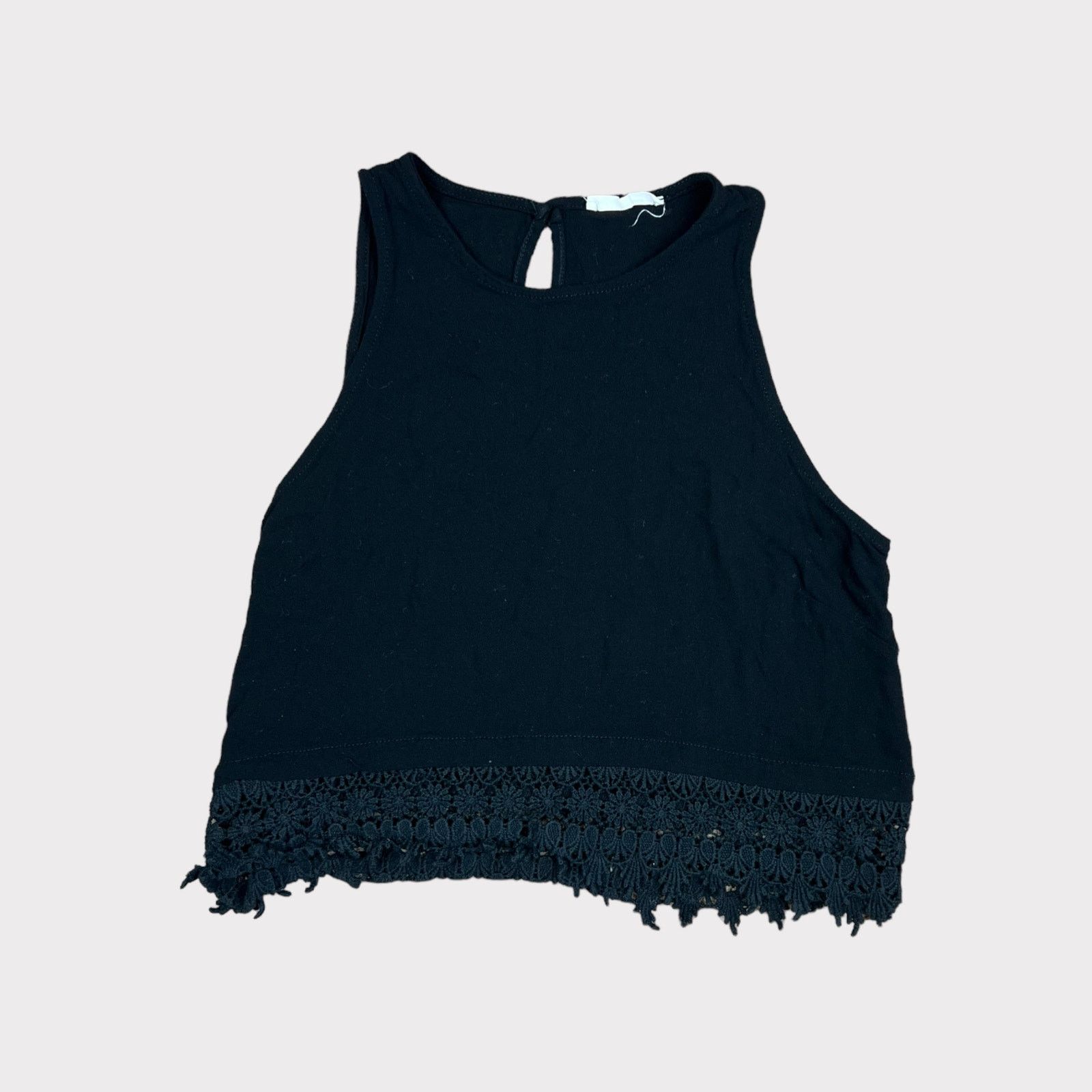 Nordstrom Lush | Black Crochet Crop Top Vintage Y2k | Medium Size M / US 6-8 / IT 42-44 - 7 Thumbnail