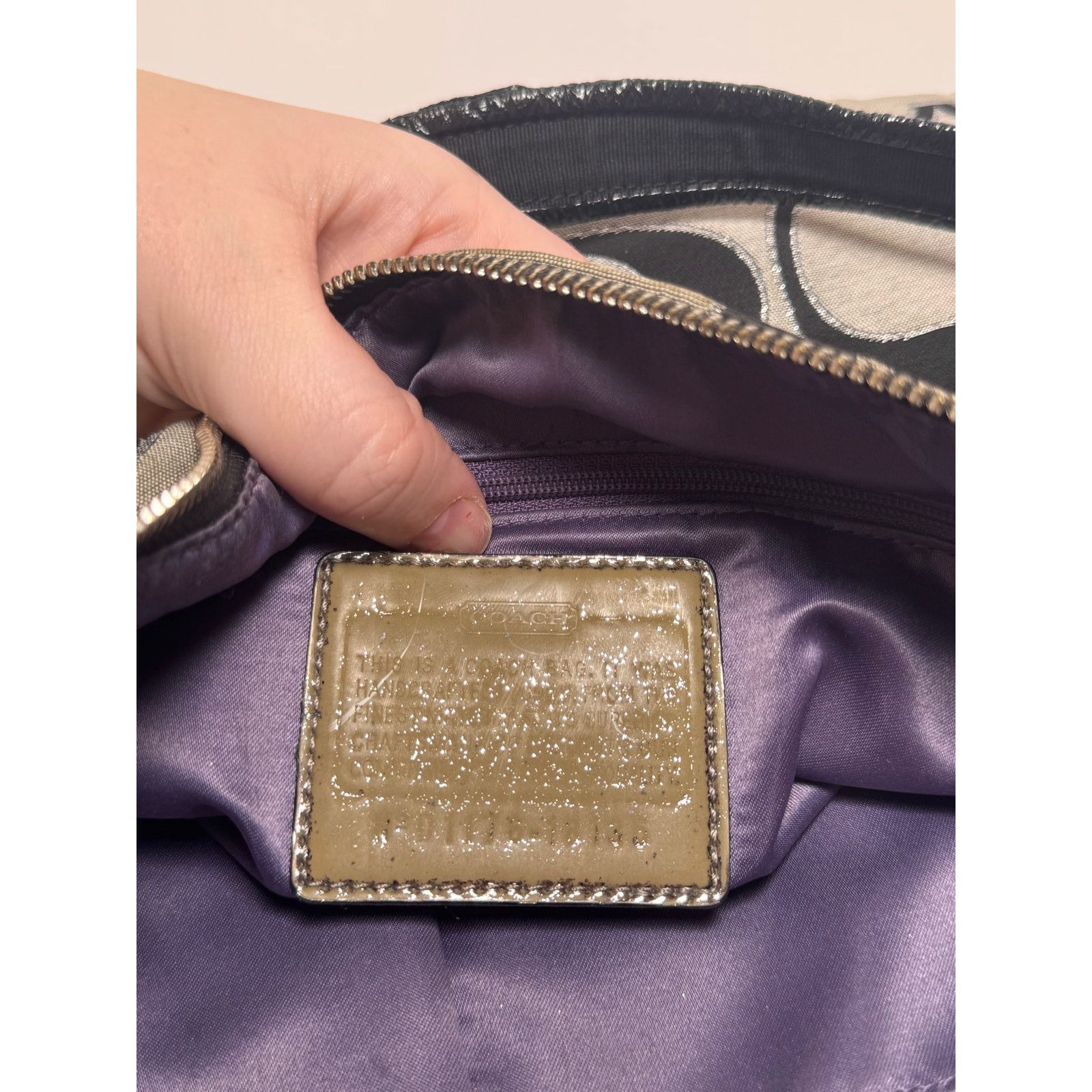 Coach Coach Poppy Metallic Monogram Crossbody Black Purple Y2K Size ONE SIZE - 3 Thumbnail