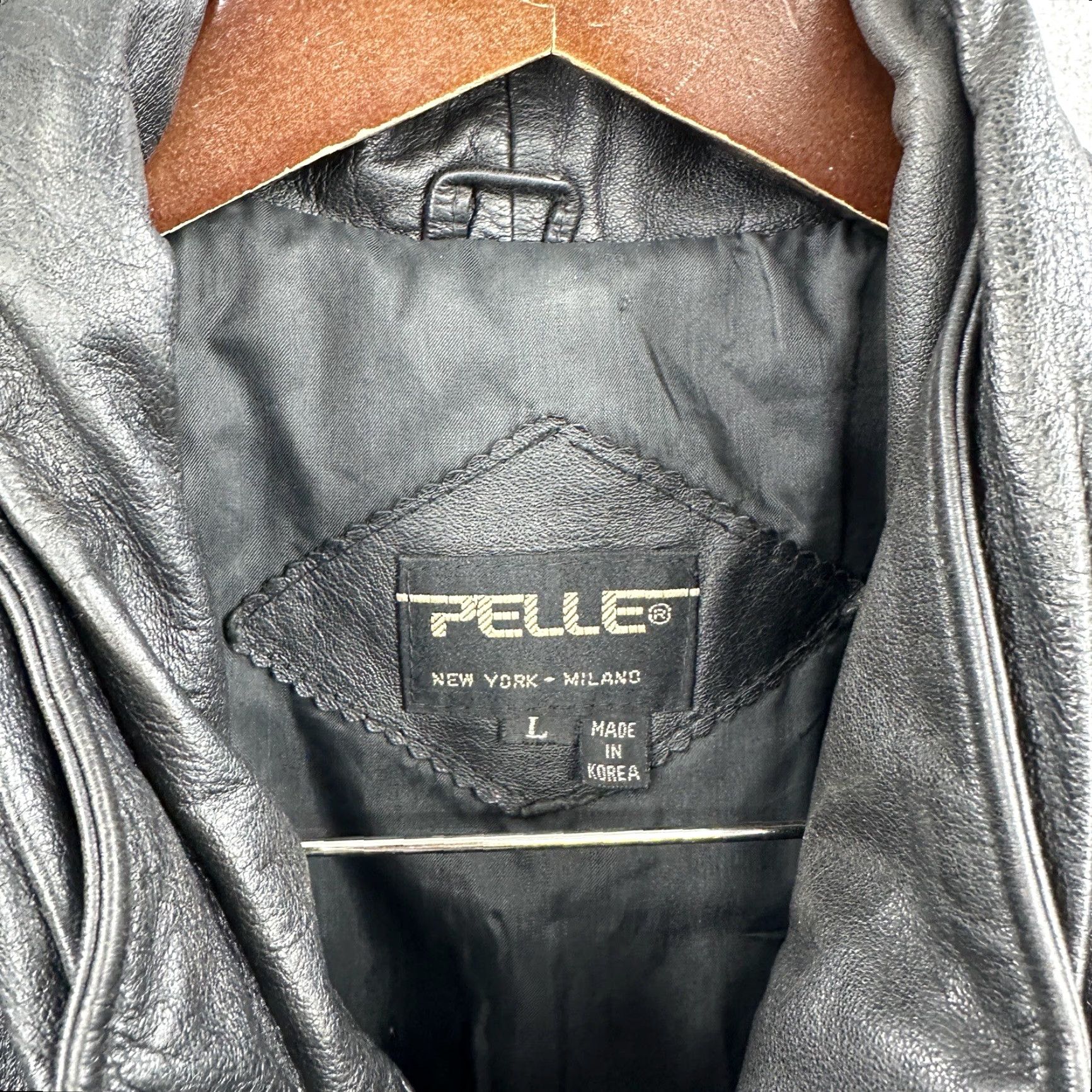 Vintage VINTAGE Pelle Jacket Womens Large Black Leather 90s 90s Patchwork Basic Jacket Shirt Mens Womens Girls Boys Size L / US 10 / IT 46 - 7 Thumbnail