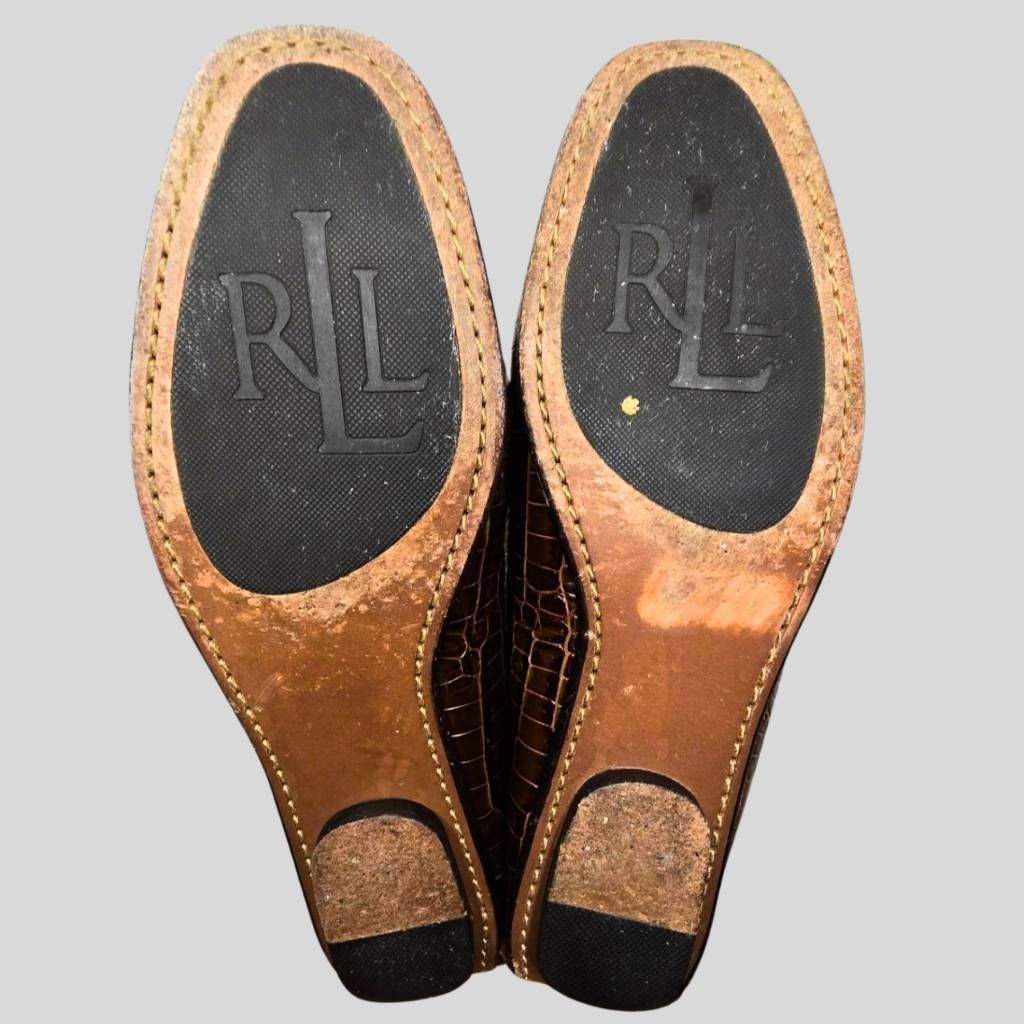 Lauren Ralph Lauren Lauren Ralph Lauren Women's Loafers Size 6B Brown Croc Embos Size US 6 / IT 36 - 3 Thumbnail