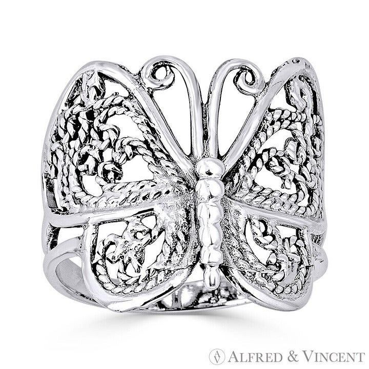 Other Butterfly Filigree-Detailed Ring in .925 Sterling Silver Size ONE SIZE - 1 Preview