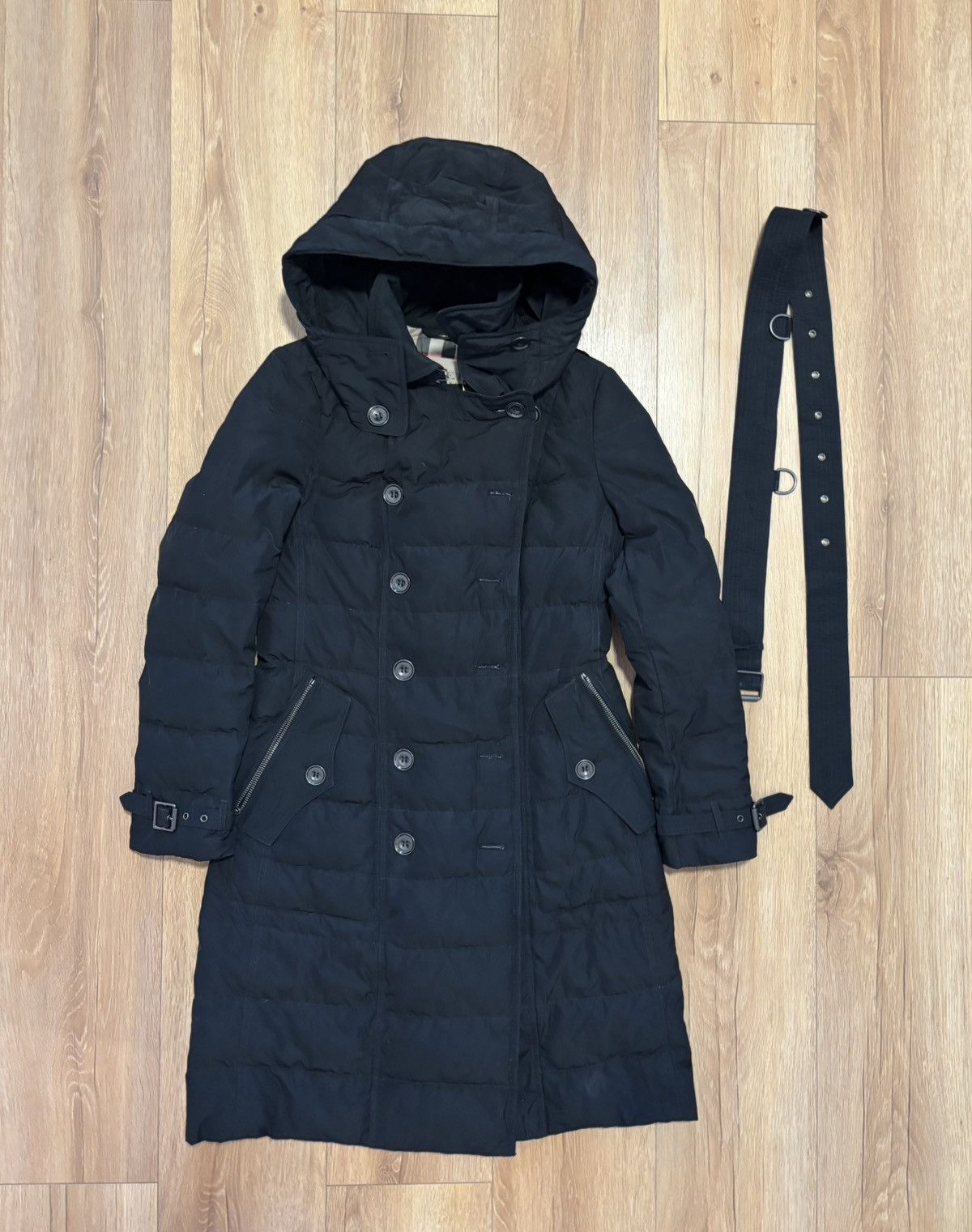 Burberry Burberry Brit Long Down Luxury Coat Size S / US 4 / IT 40 - 1 Thumbnail