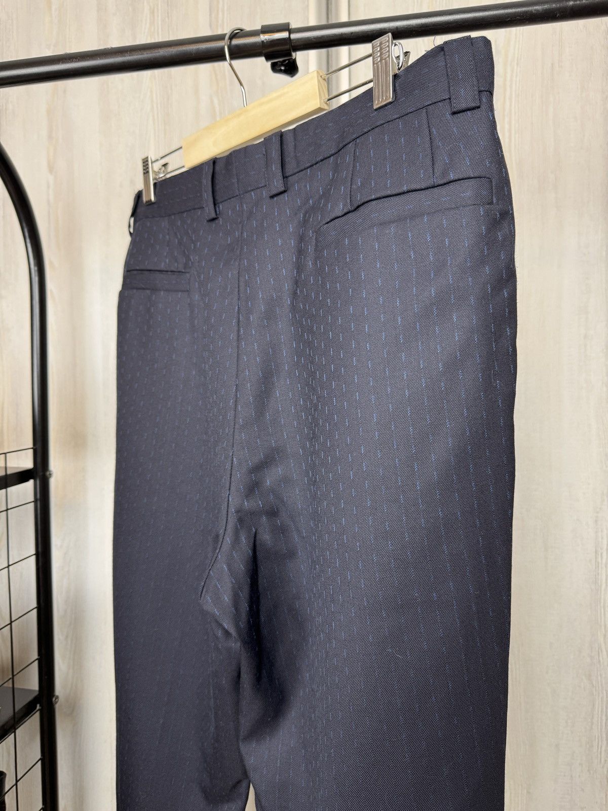 Versace Versace Classic blue wool striped classic casual wide pants Size US 36 / EU 52 - 8 Thumbnail