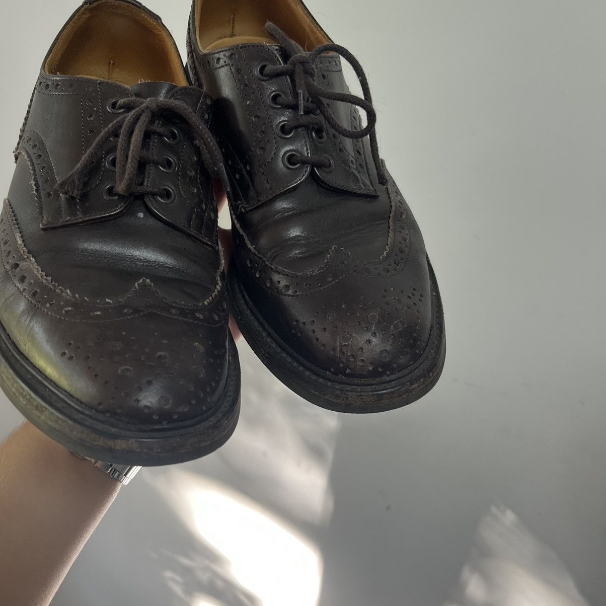 Tricker's Trickers Bourton Brogue Shoes Brown Leather Size US 10.5 / EU 43-44 - 7 Thumbnail