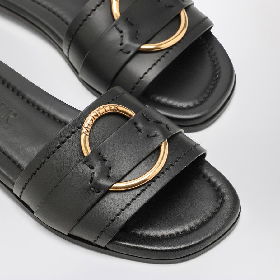 Moncler o1d2blof0924 Leather Slide Bell in Black Size US 10 / IT 40 - 5 Thumbnail