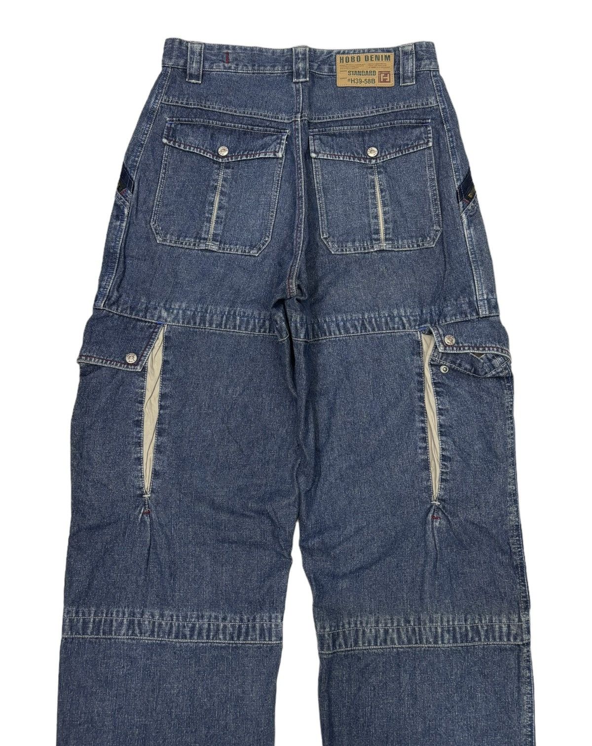 JNCO RARE🔥OG HOBO DENIM BAGGY MULTI POCKET CARGO PANTS Size US 33 - 6 Thumbnail