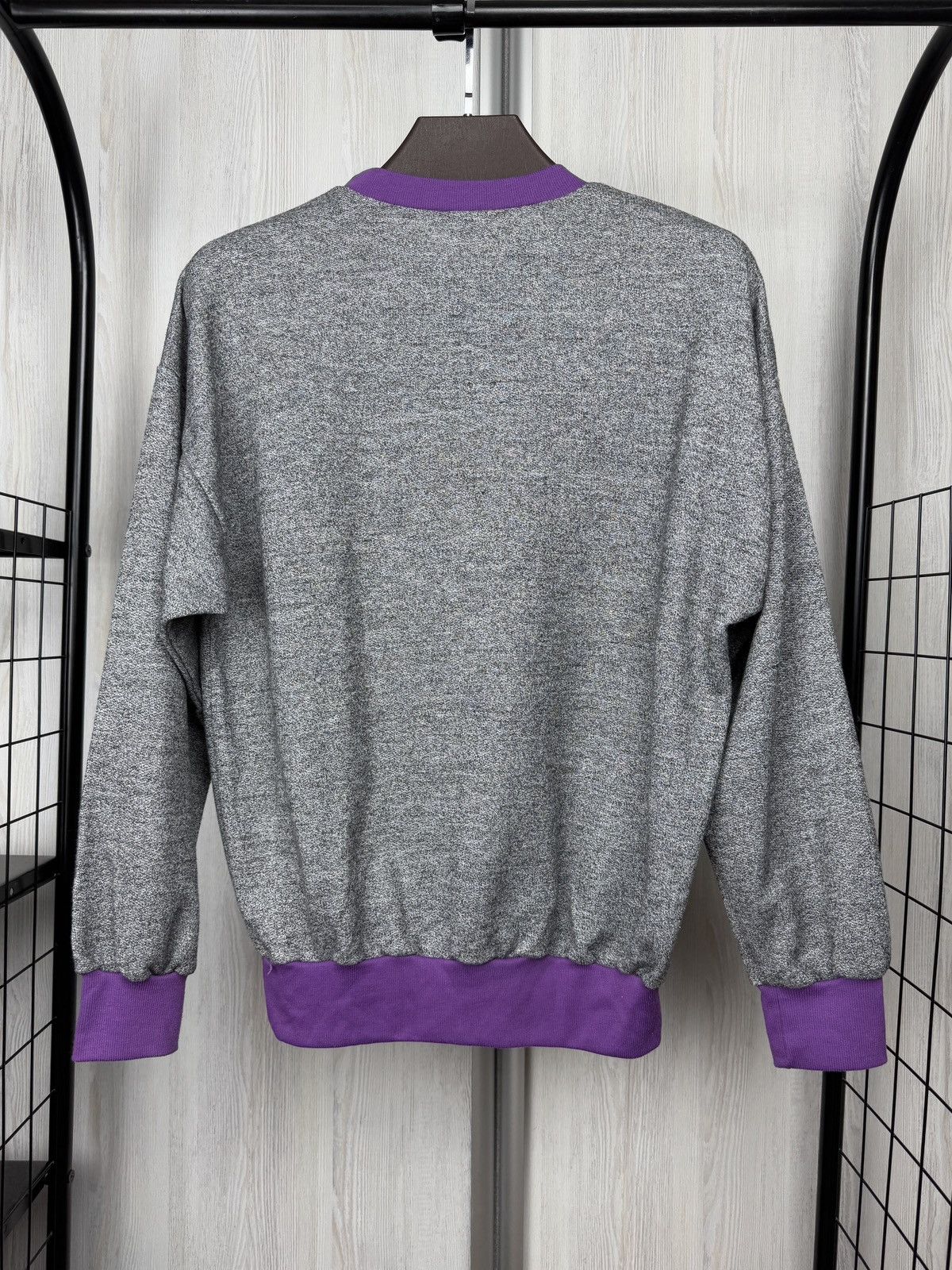 Adidas Adidas Vintage 90s Big Logo grey purple sweatshirt jumper Size US M / EU 48-50 / 2 - 7 Thumbnail