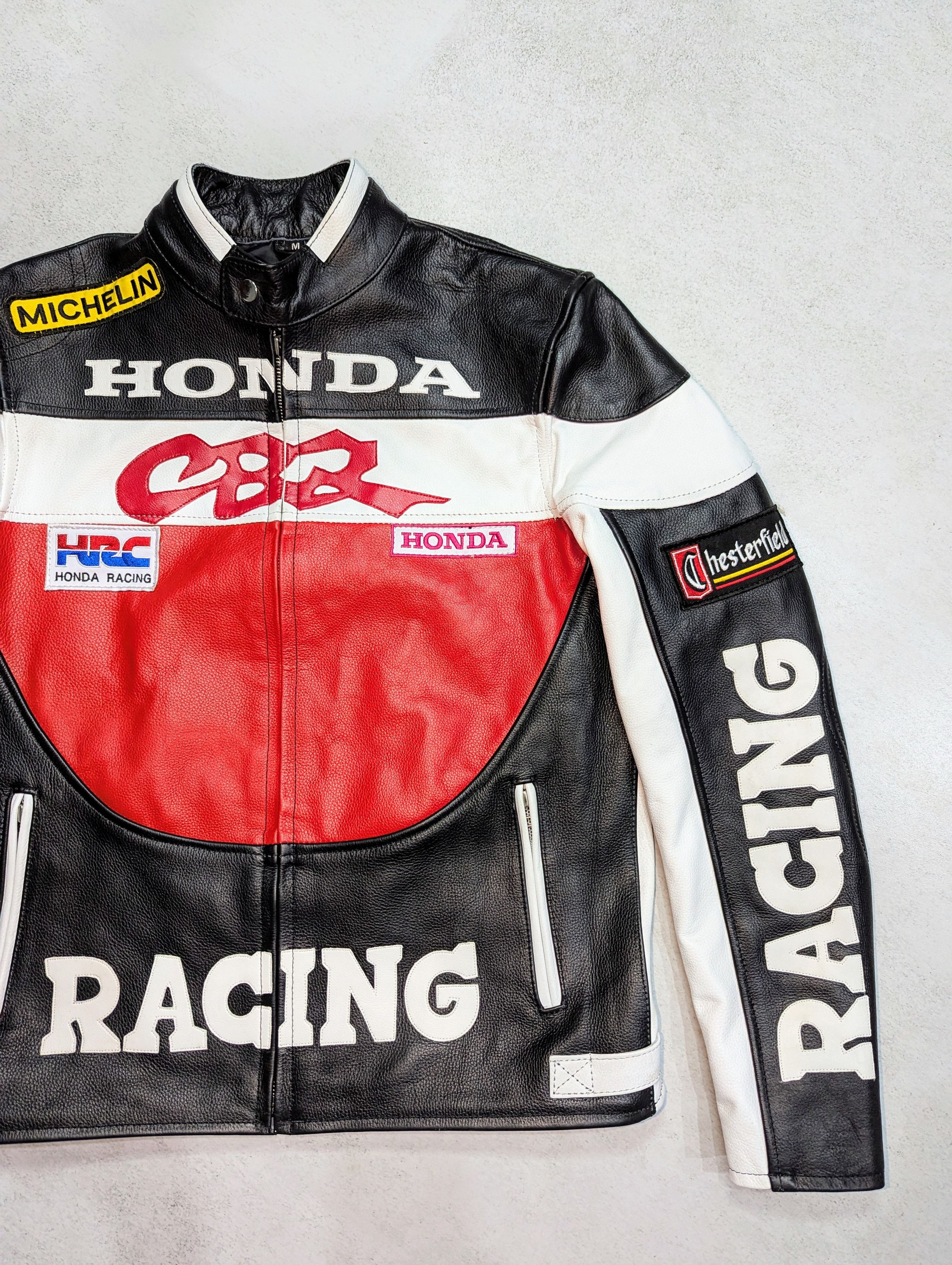Honda HONDA CBR LEATHER Moto RACING JACKET VINTAGE Size US M / EU 48-50 / 2 - 4 Thumbnail