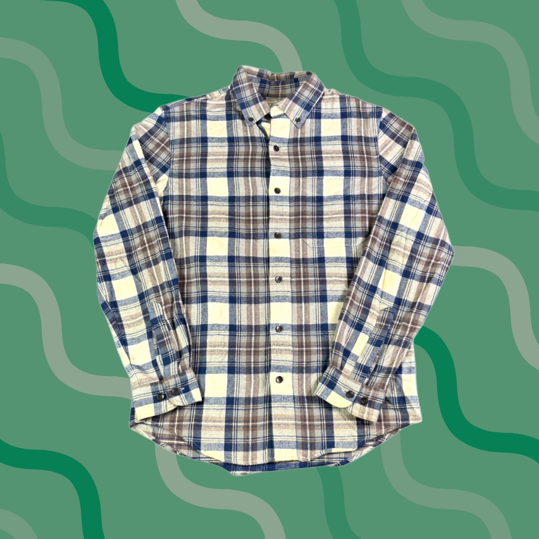 Vintage VINTAGE LL Bean Mens Flannel Shirt Plaid Cotton Button-Up Size US S / EU 44-46 / 1 - 1 Thumbnail