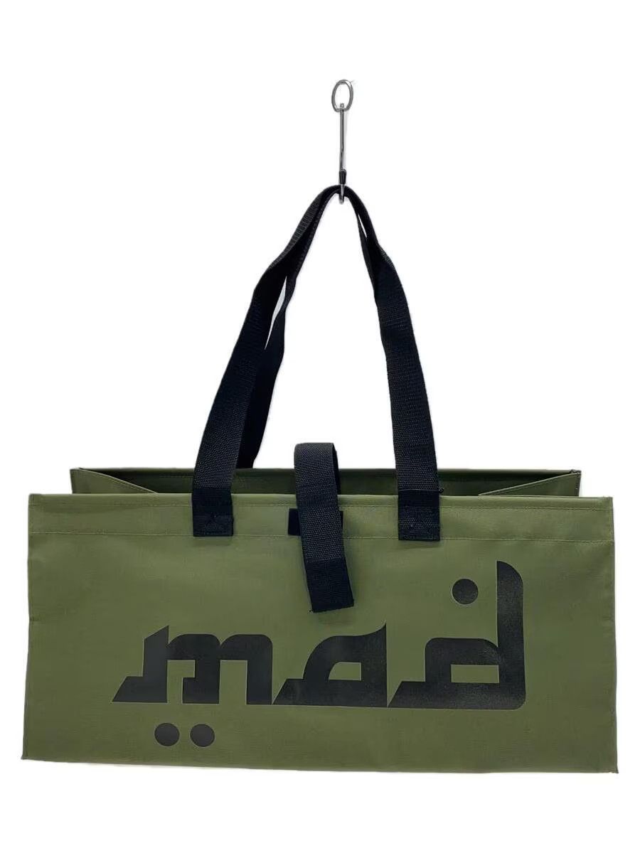 image of Undercover "mad" Arabic Font Tote Bag in Khaki Green, Men's