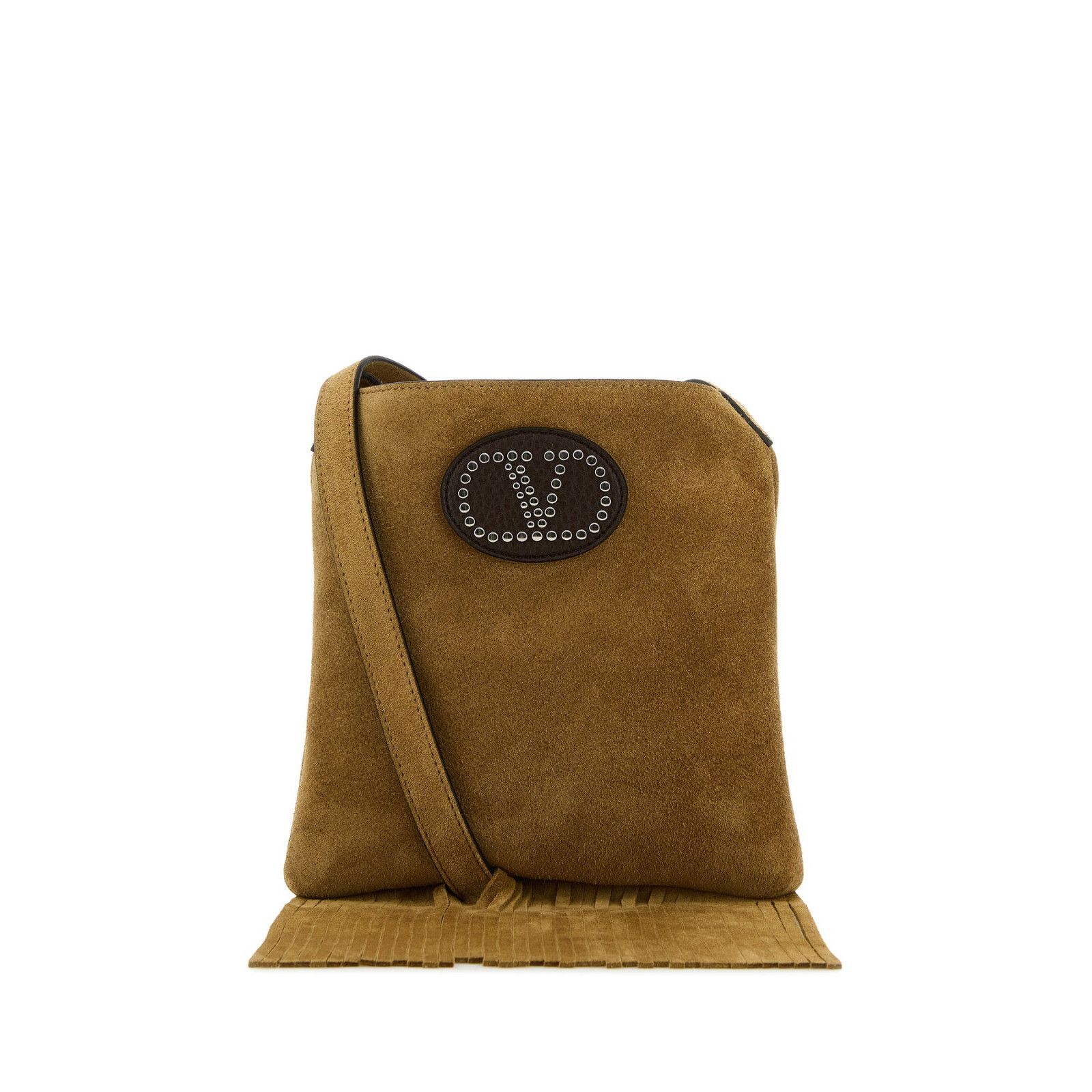 VALENTINO GARAVANI Nellcote Brown Suede Shoulder Bag New & A