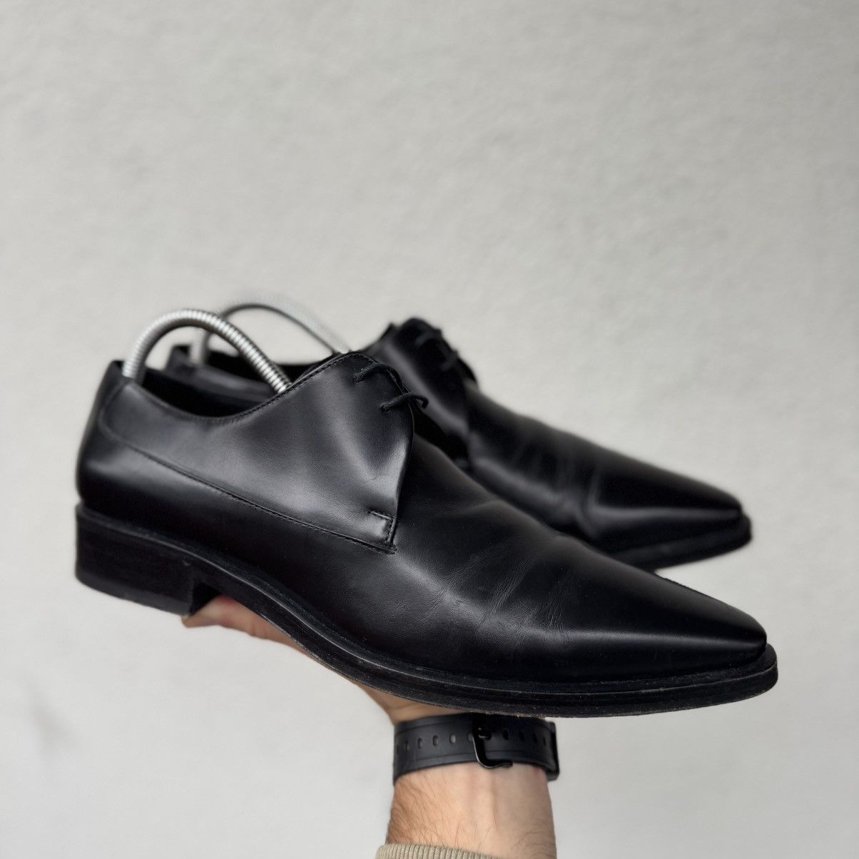 Gucci Gucci Vintage Derby Leather Black Shoes size 41.5 Size US 8 / EU 41 - 3 Thumbnail
