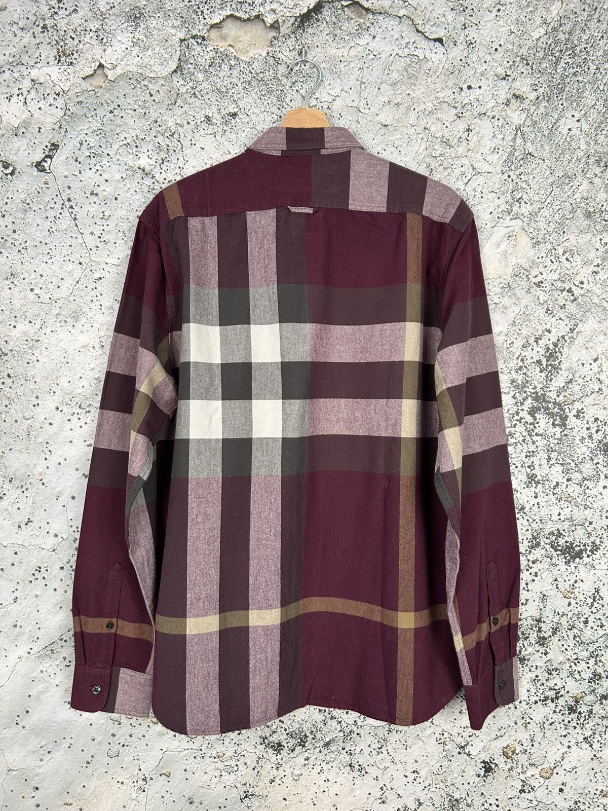 Burberry Vintage Burberry Brit Burgundy Checkered Designer Shirt Size US XL / EU 56 / 4 - 4 Thumbnail