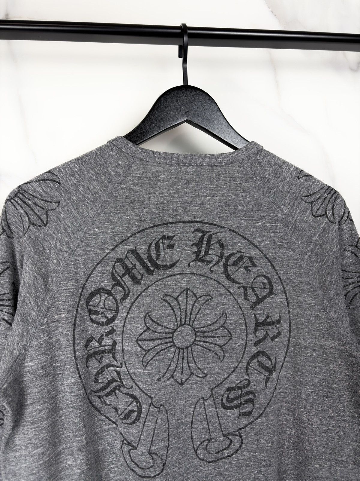 Chrome Hearts Chrome Hearts Vintage Plus Cross Button Henley Raglan Tshirt Size US L / EU 52-54 / 3 - 3 Thumbnail