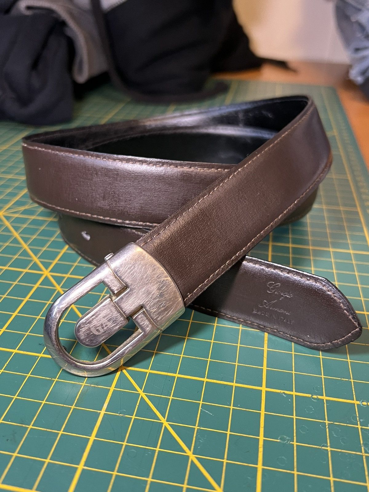 Giorgio Armani Vintage Georgio Armani reversible two-tone leather belt Size ONE SIZE - 9 Thumbnail