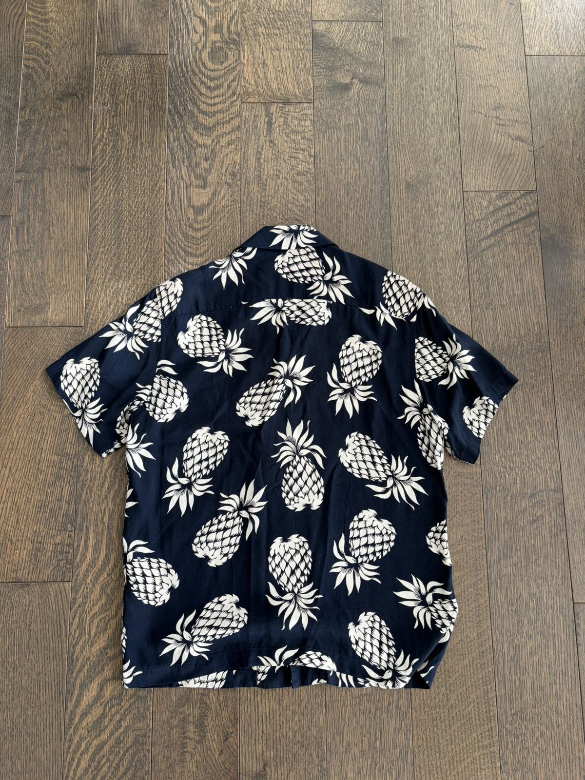 Sandro Sandro Navy Pineapple Resort Shirt Size US M / EU 48-50 / 2 - 4 Thumbnail