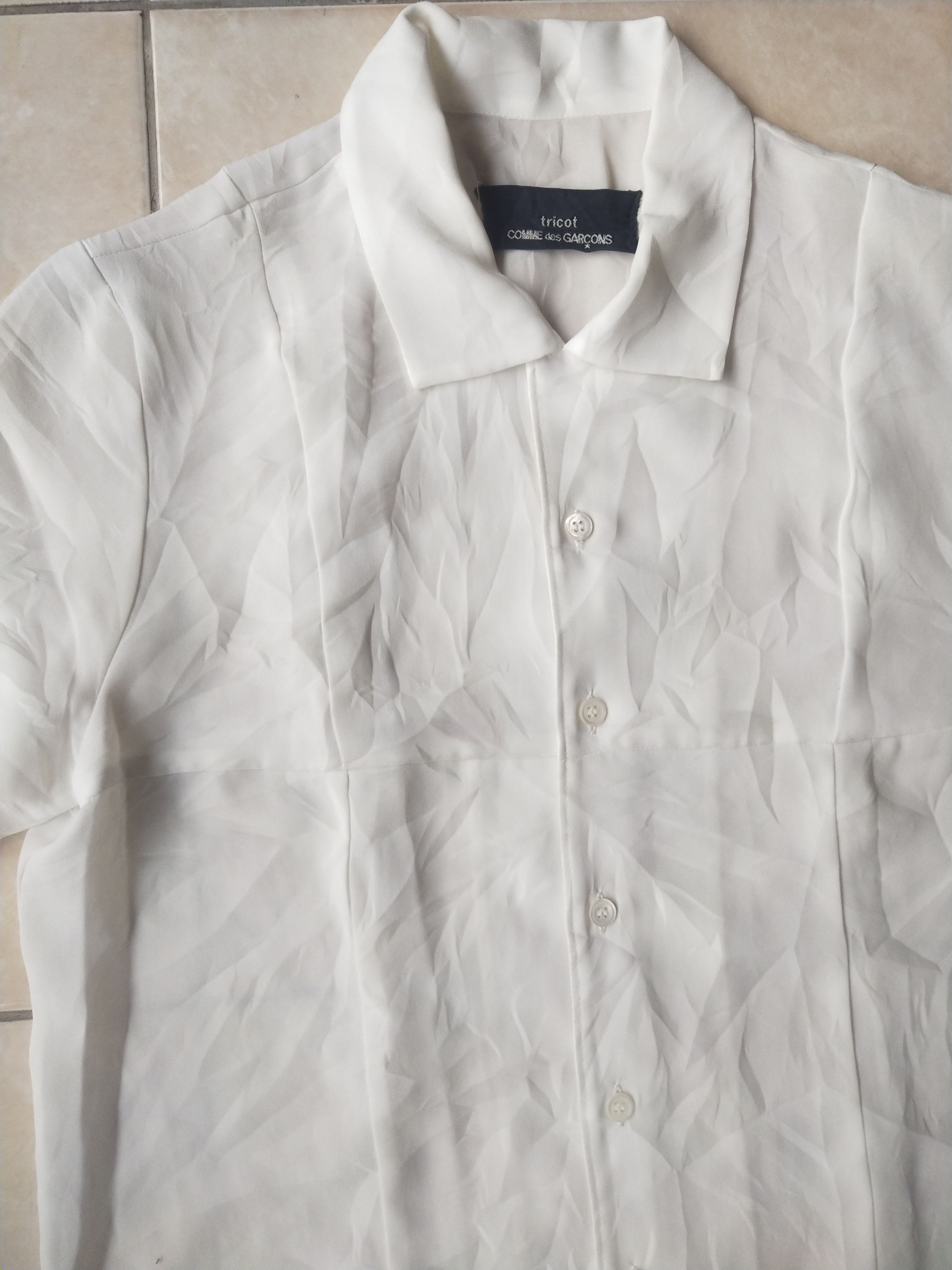 Tricot Comme des Garcons Archival 90s Tricot Comme des Garcons Paneled Sheer Shirt Size M / US 6-8 / IT 42-44 - 2 Thumbnail