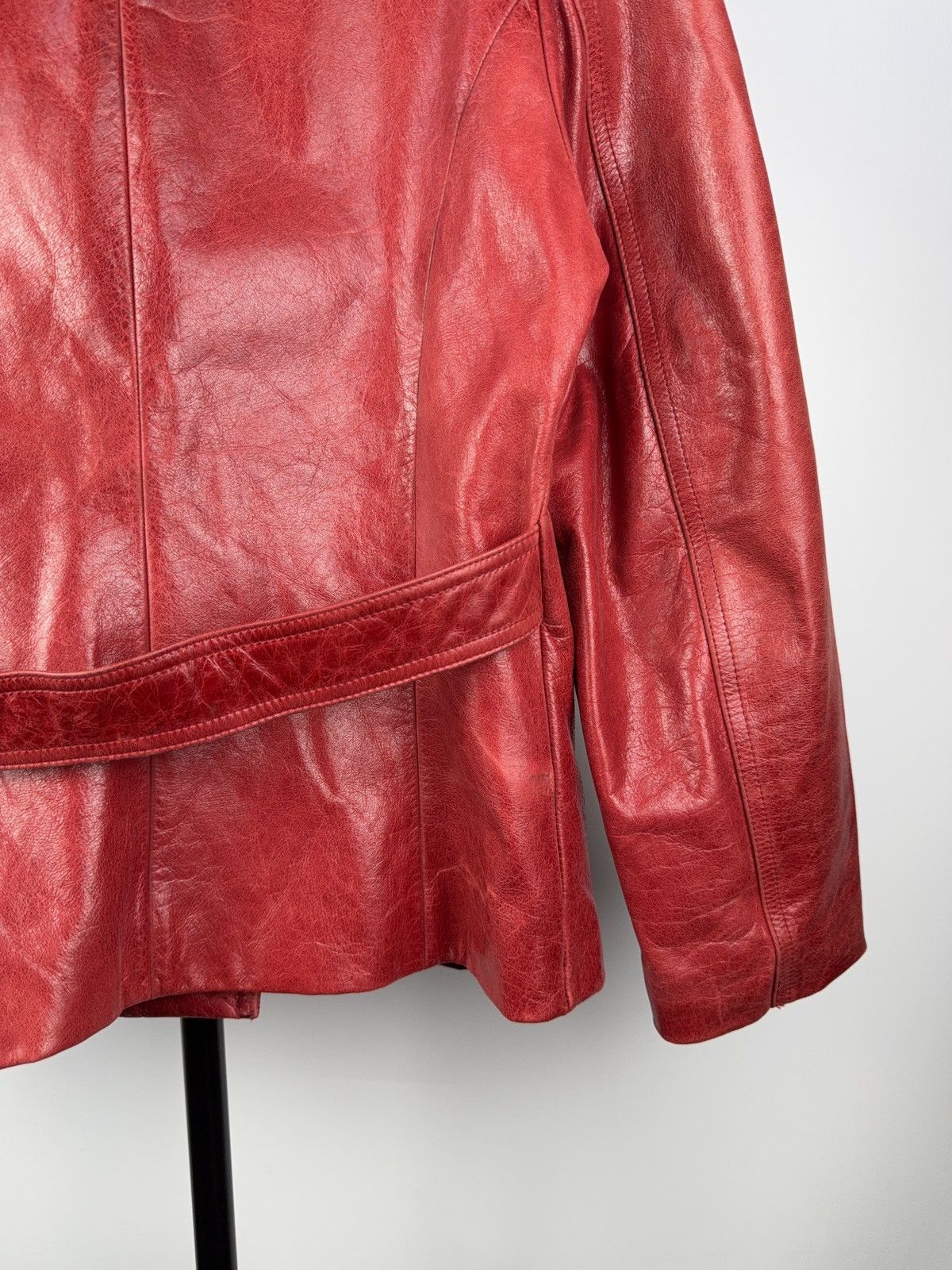 Leather Vintage 90s Avant Garde Leather Biker MOTO Y2K Jacket Size S / US 4 / IT 40 - 10 Thumbnail