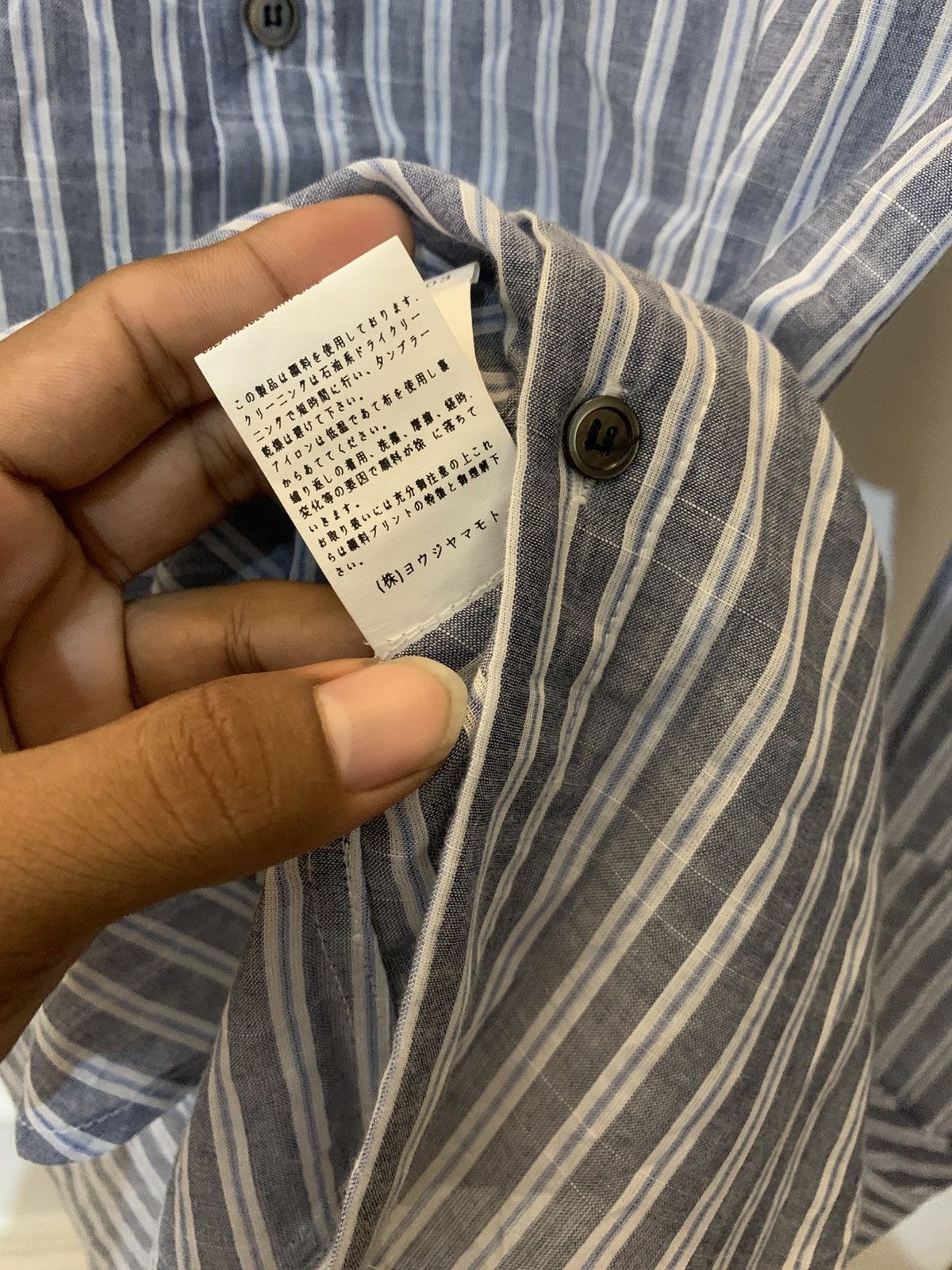 Yohji Yamamoto Yohji Yamamoto • Semi-Sheer Striped Shirt Asymmetric Collar Size US S / EU 44-46 / 1 - 12 Thumbnail