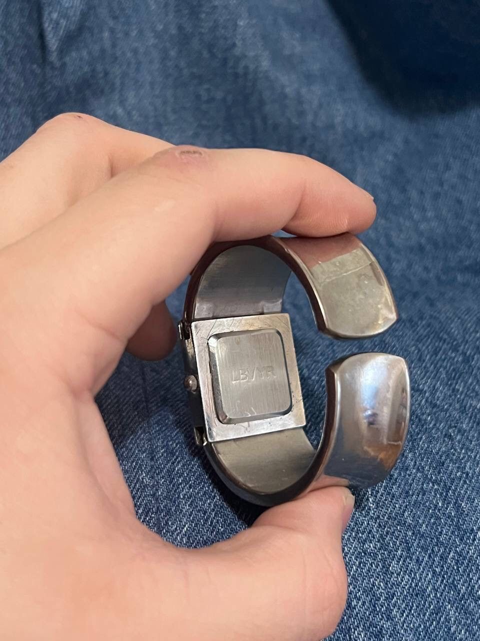 Japanese Brand × Jewelry × Vintage Japan Stylish Full Chrome Chunky Watch Bracelet Futuristic Size ONE SIZE - 4 Thumbnail